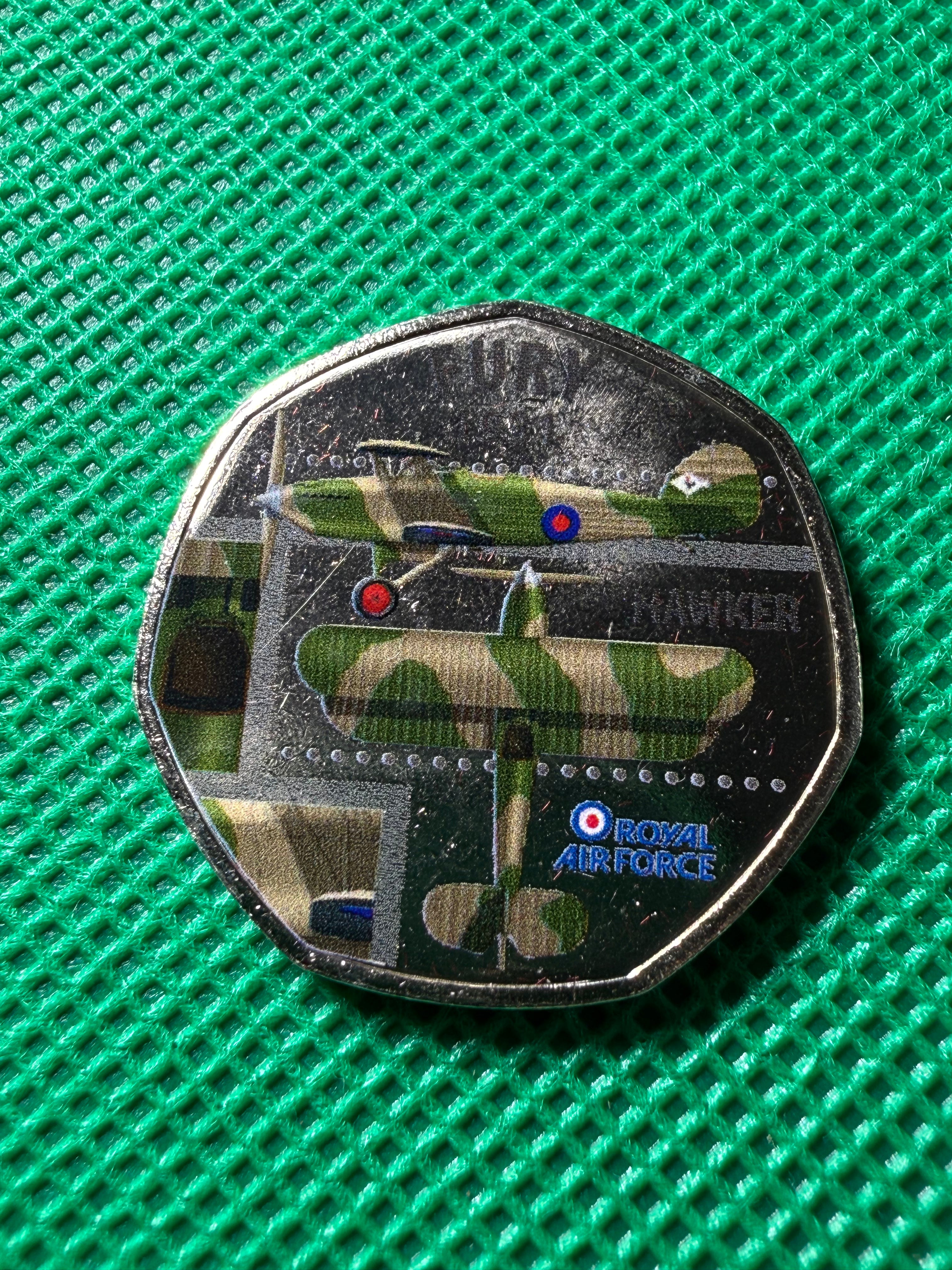 A collection of RAF aircraft coins / tokens celebrating the RAF’s 100th anniversary.