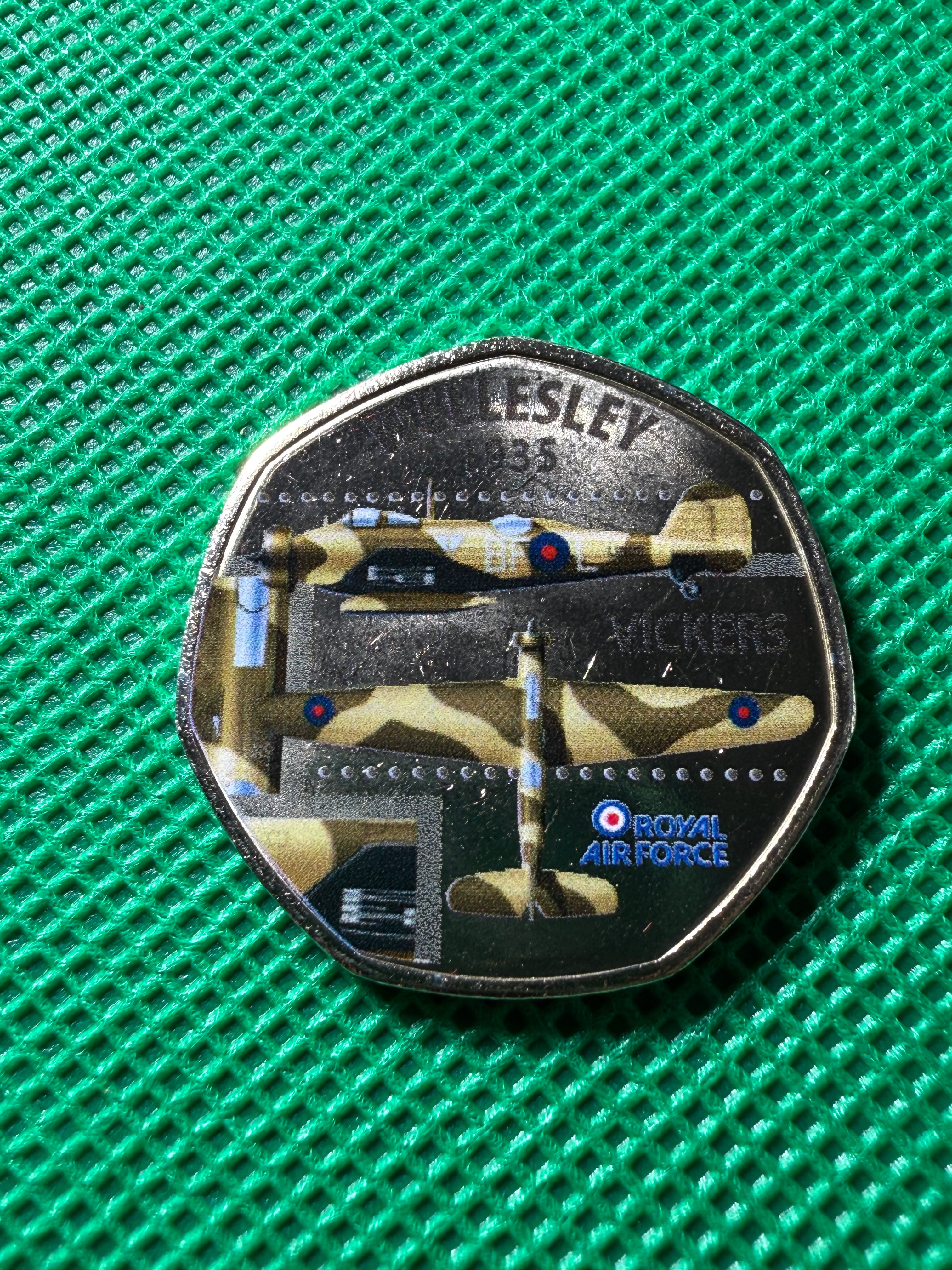 A collection of RAF aircraft coins / tokens celebrating the RAF’s 100th anniversary.