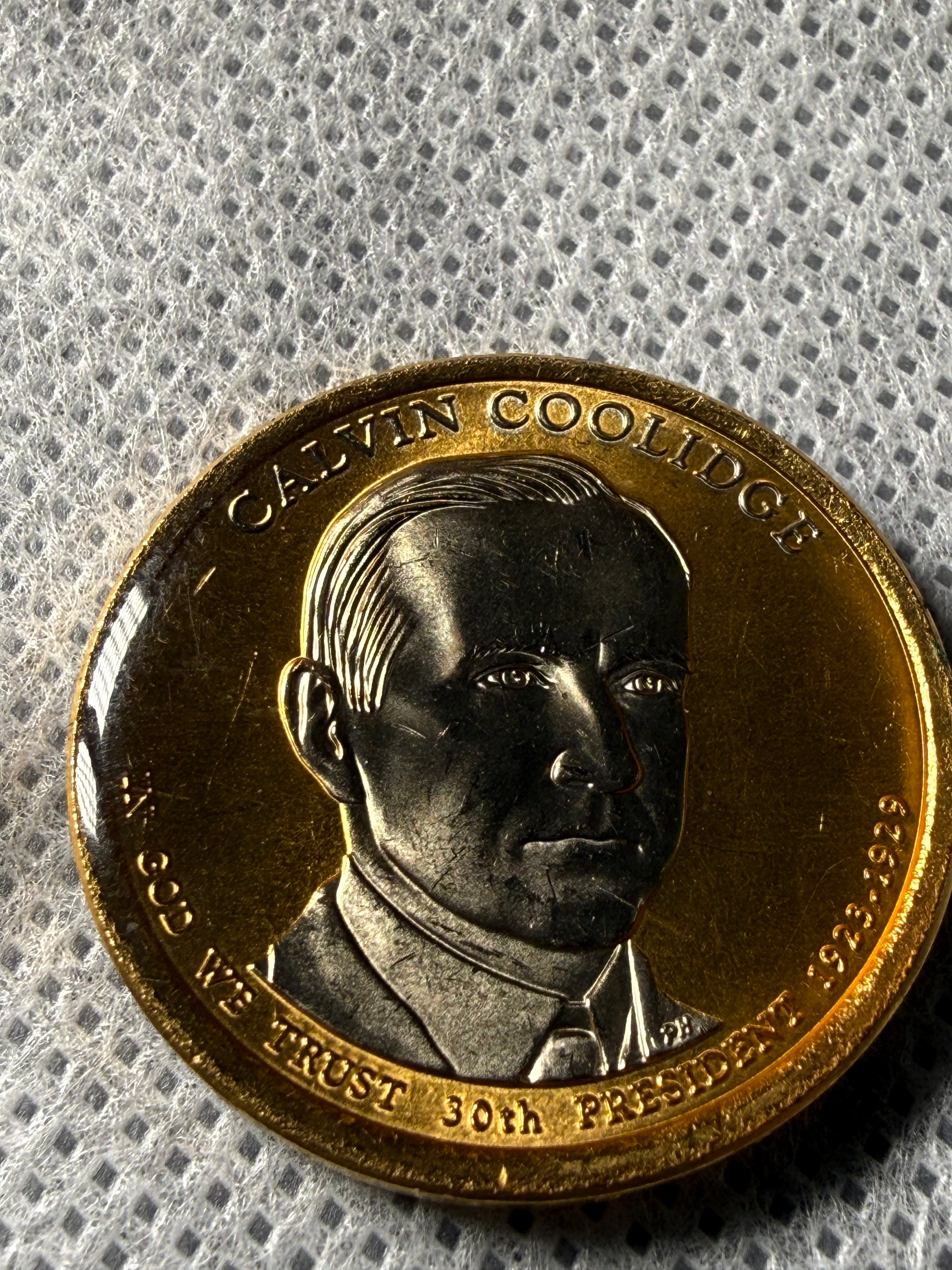 2012 24K Gold / 999 Silver Plated Lacquered Presidential Dollar Coins