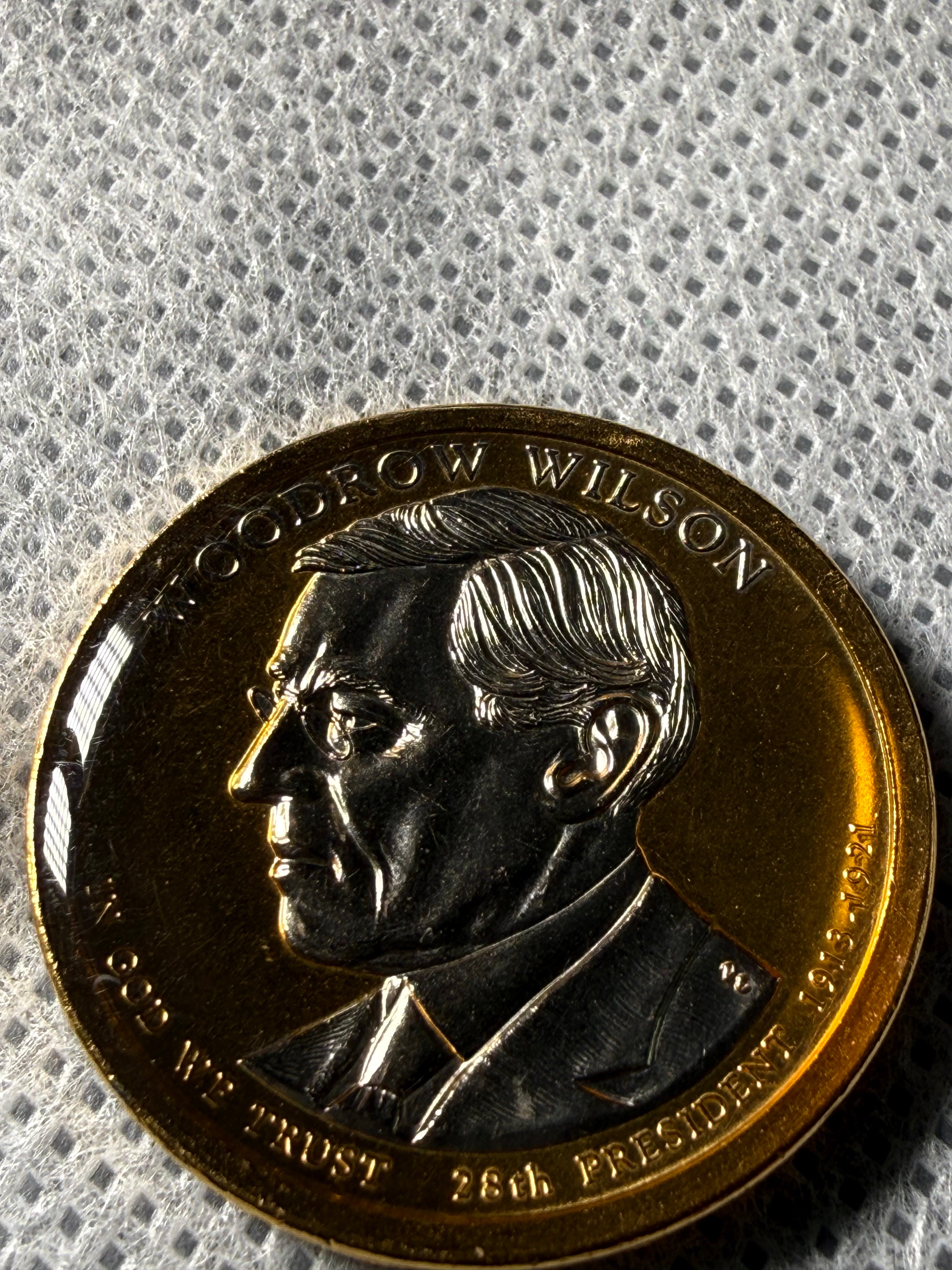 2012 24K Gold / 999 Silver Plated Lacquered Presidential Dollar Coins