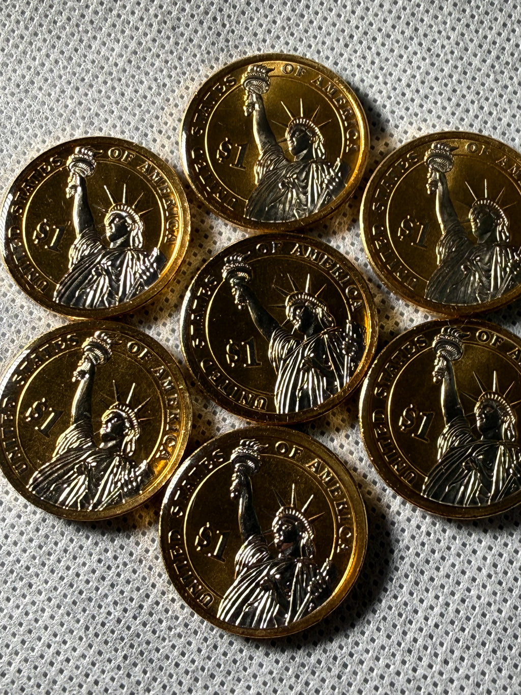2012 24K Gold / 999 Silver Plated Lacquered Presidential Dollar Coins