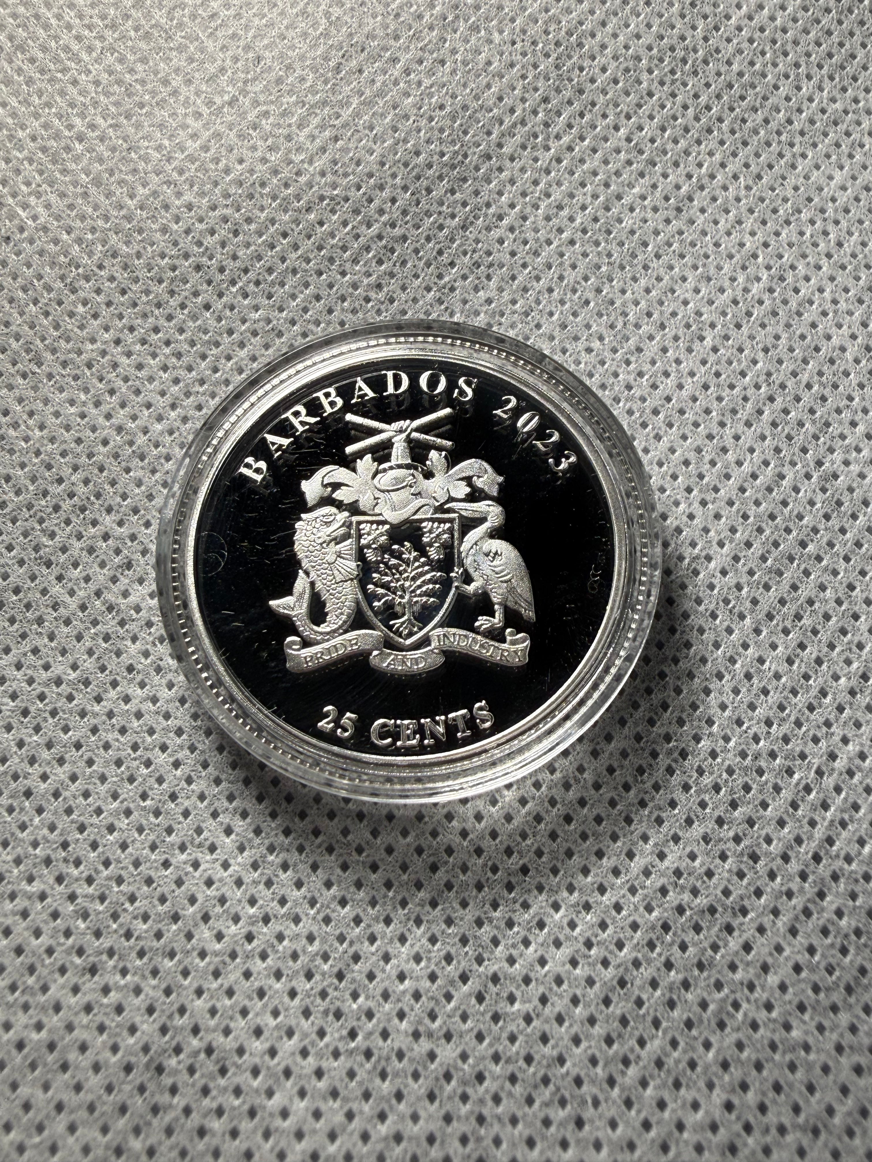 Mickey Mouse silver plated coin 25 cents 2023 Barbados