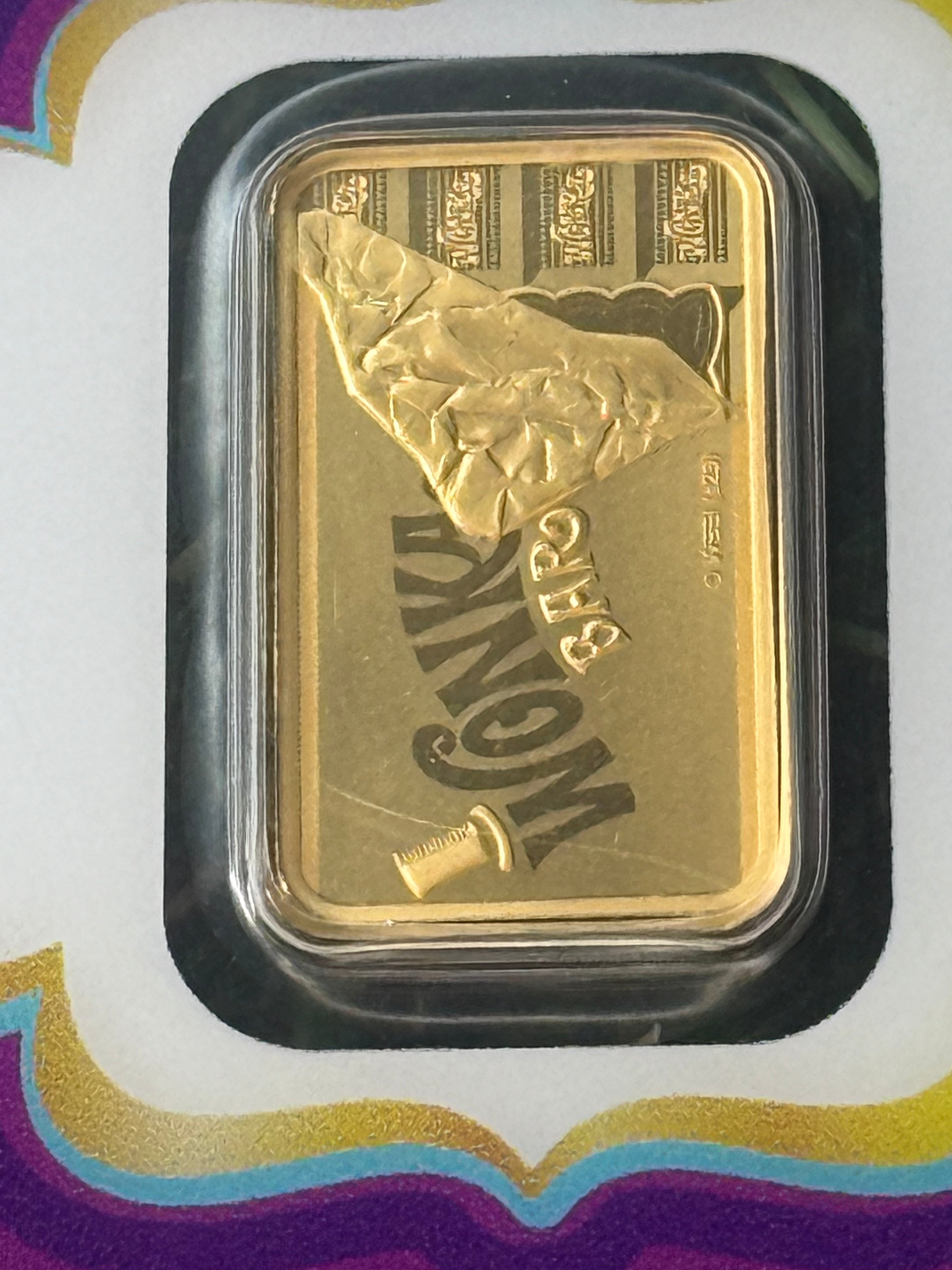 5 Gram fine 999.9 Gold Bar in Assay - Various Designs Available