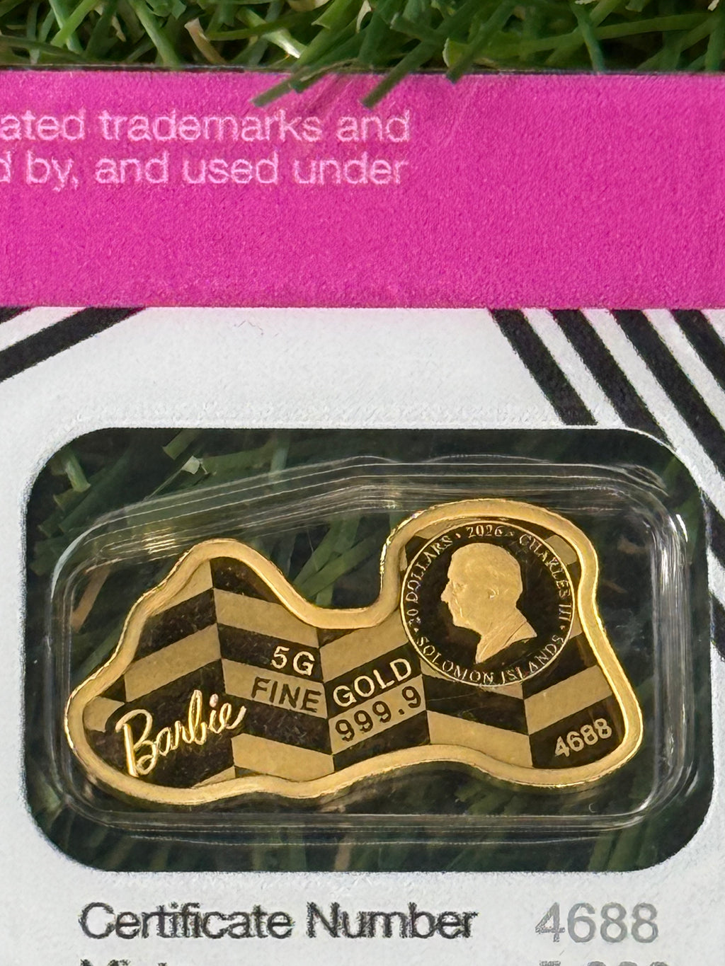 5 Gram fine 999.9 Gold Bar in Assay - Various Designs Available