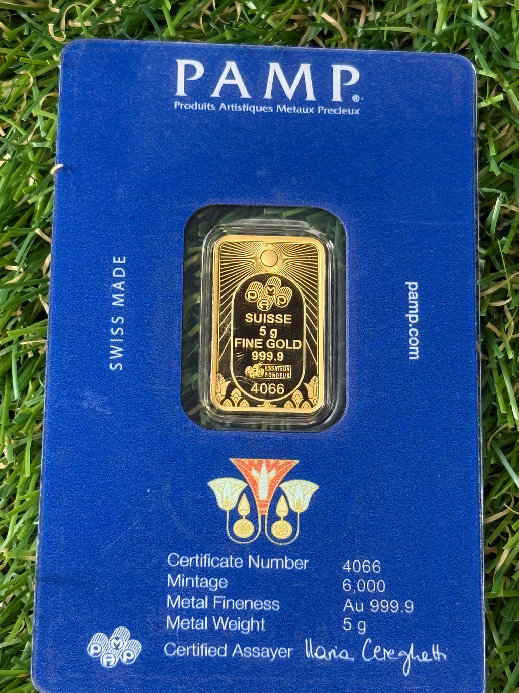 5 Gram fine 999.9 Gold Bar in Assay - Various Designs Available