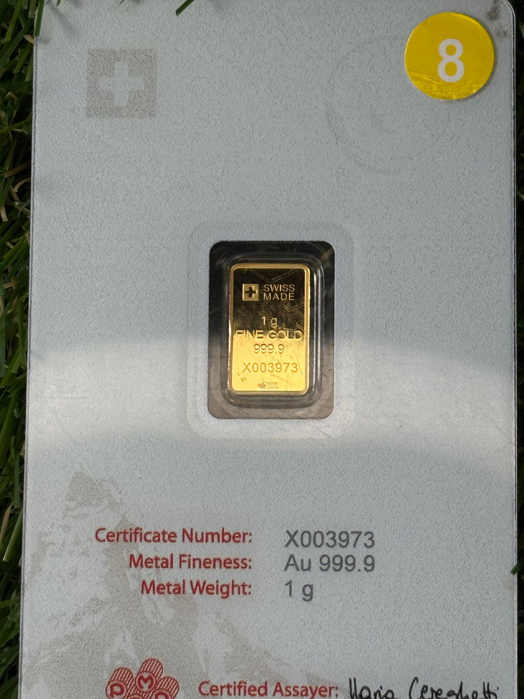 Various 1 Gram Fine 999.9 Gold in Assay - selection below
