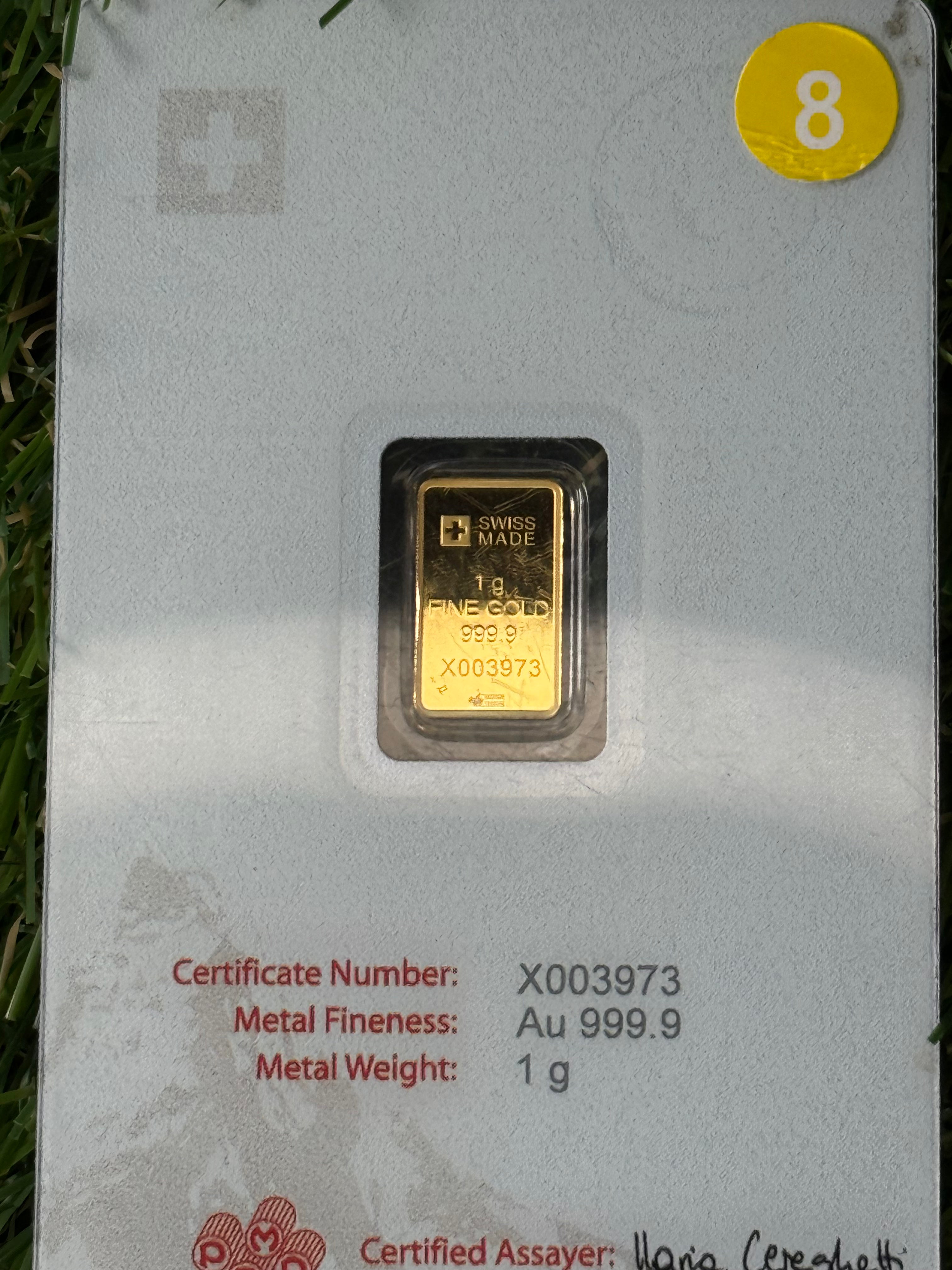 Various 1 Gram Fine 999.9 Gold in Assay - selection below