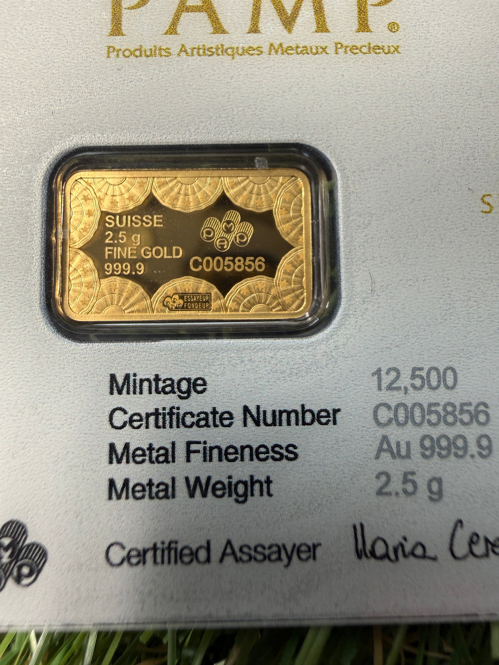 PAMP 250th Anniversary of the USA 2.5 gram Fine 999.9 Gold Bar in Assay