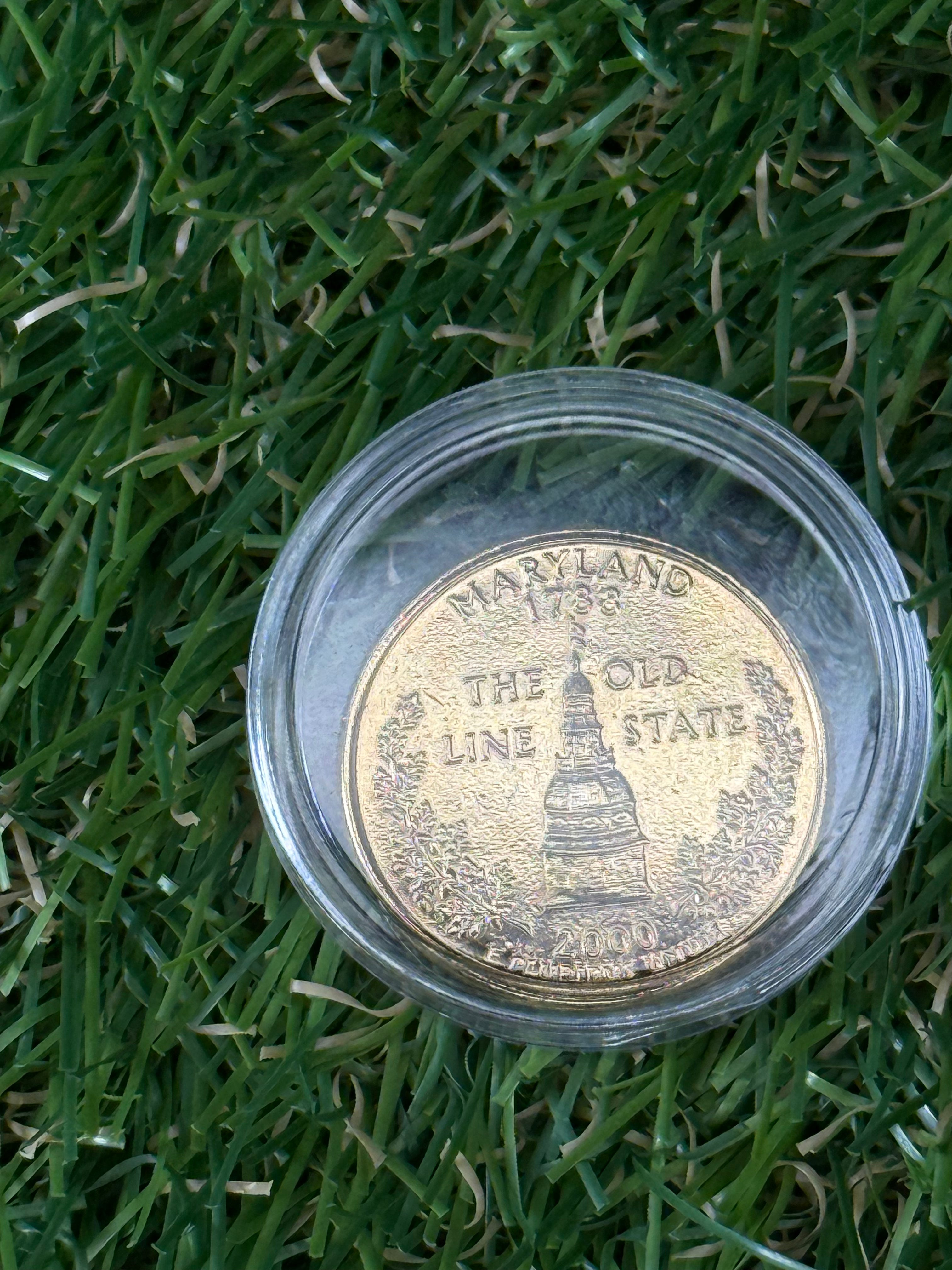 1999 - 2009 US States Quarter Dollar P or D Mint Mark Gold Coloured Coin - Various States Available