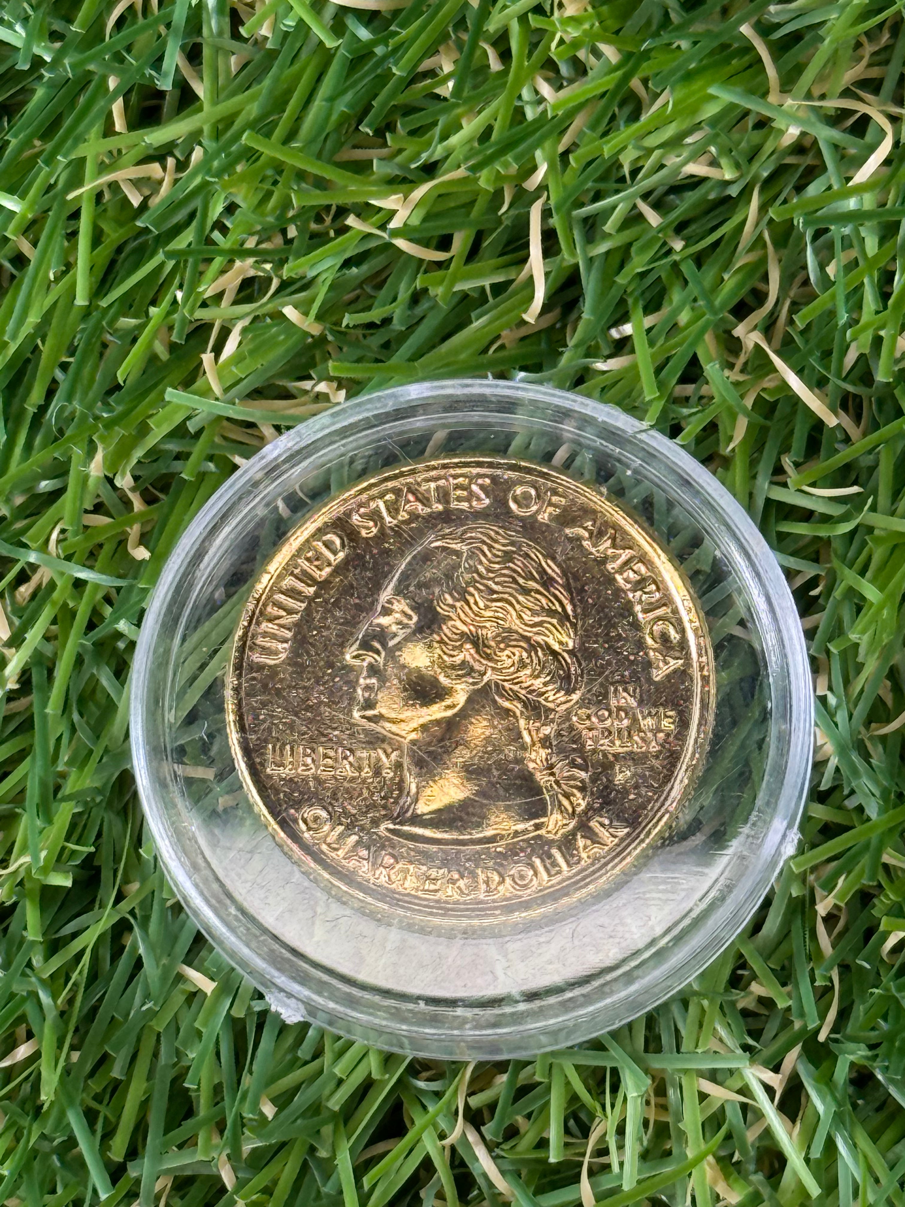 1999 - 2009 US States Quarter Dollar P or D Mint Mark Gold Coloured Coin - Various States Available