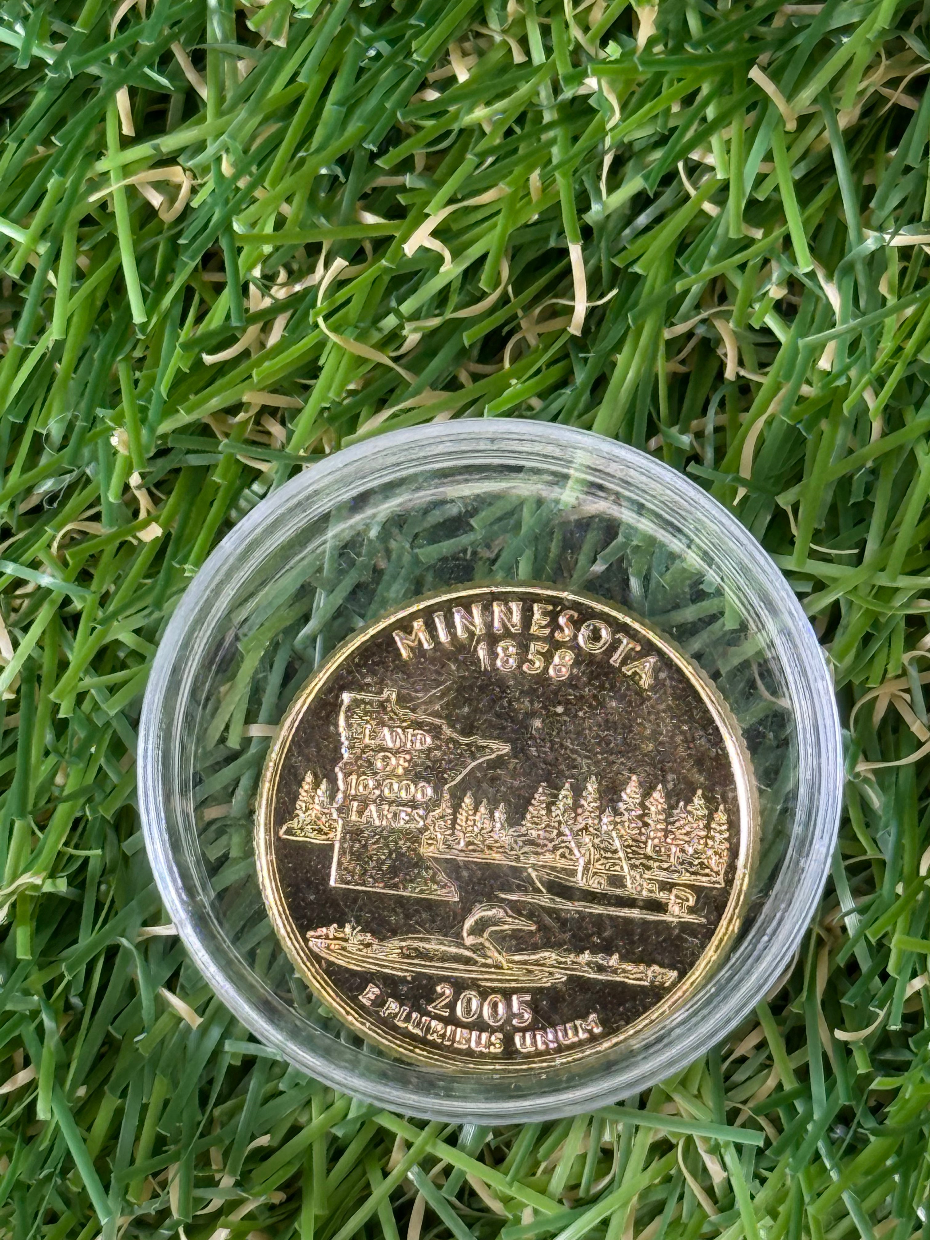 1999 - 2009 US States Quarter Dollar P or D Mint Mark Gold Coloured Coin - Various States Available