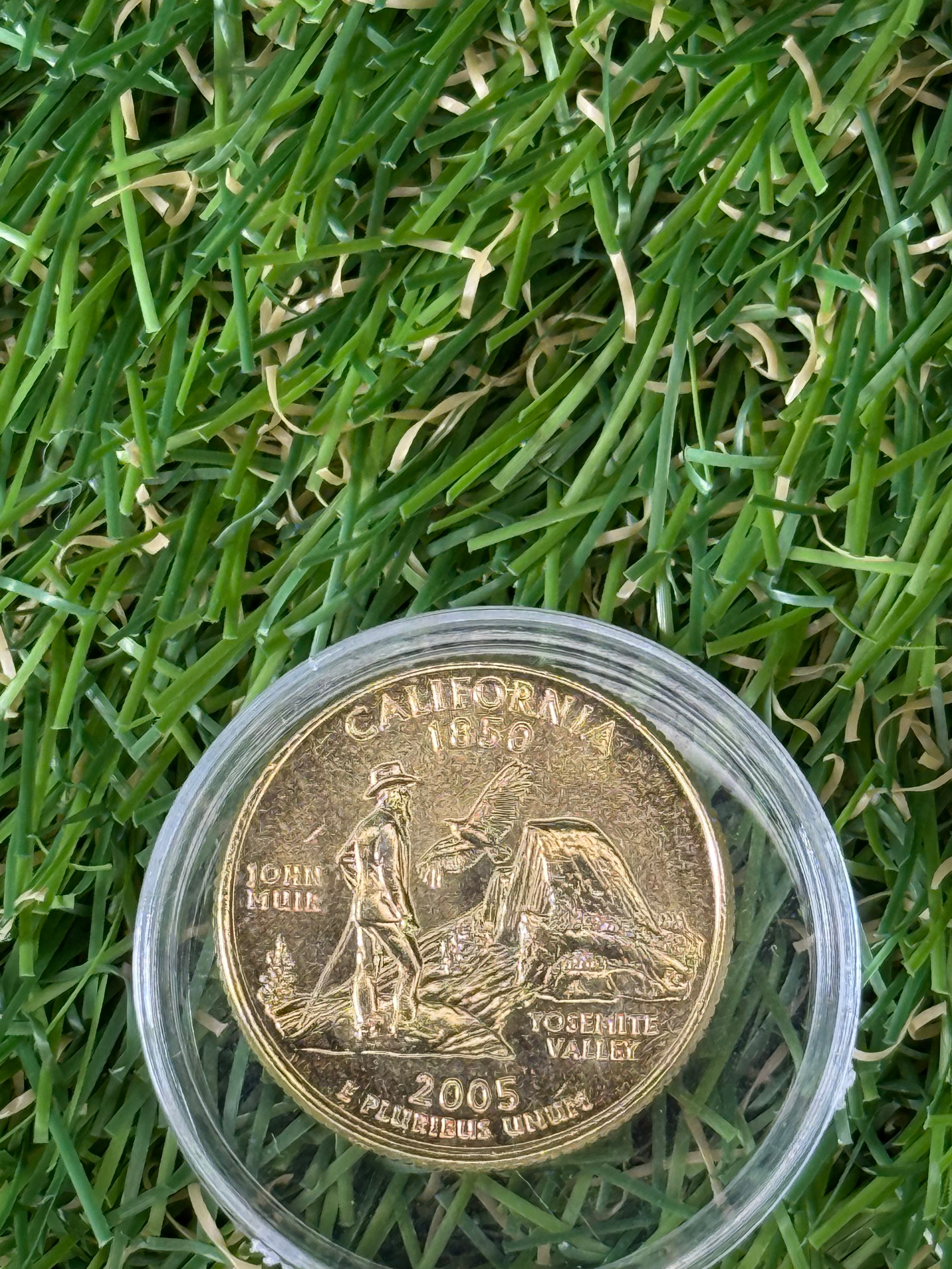 1999 - 2009 US States Quarter Dollar P or D Mint Mark Gold Coloured Coin - Various States Available
