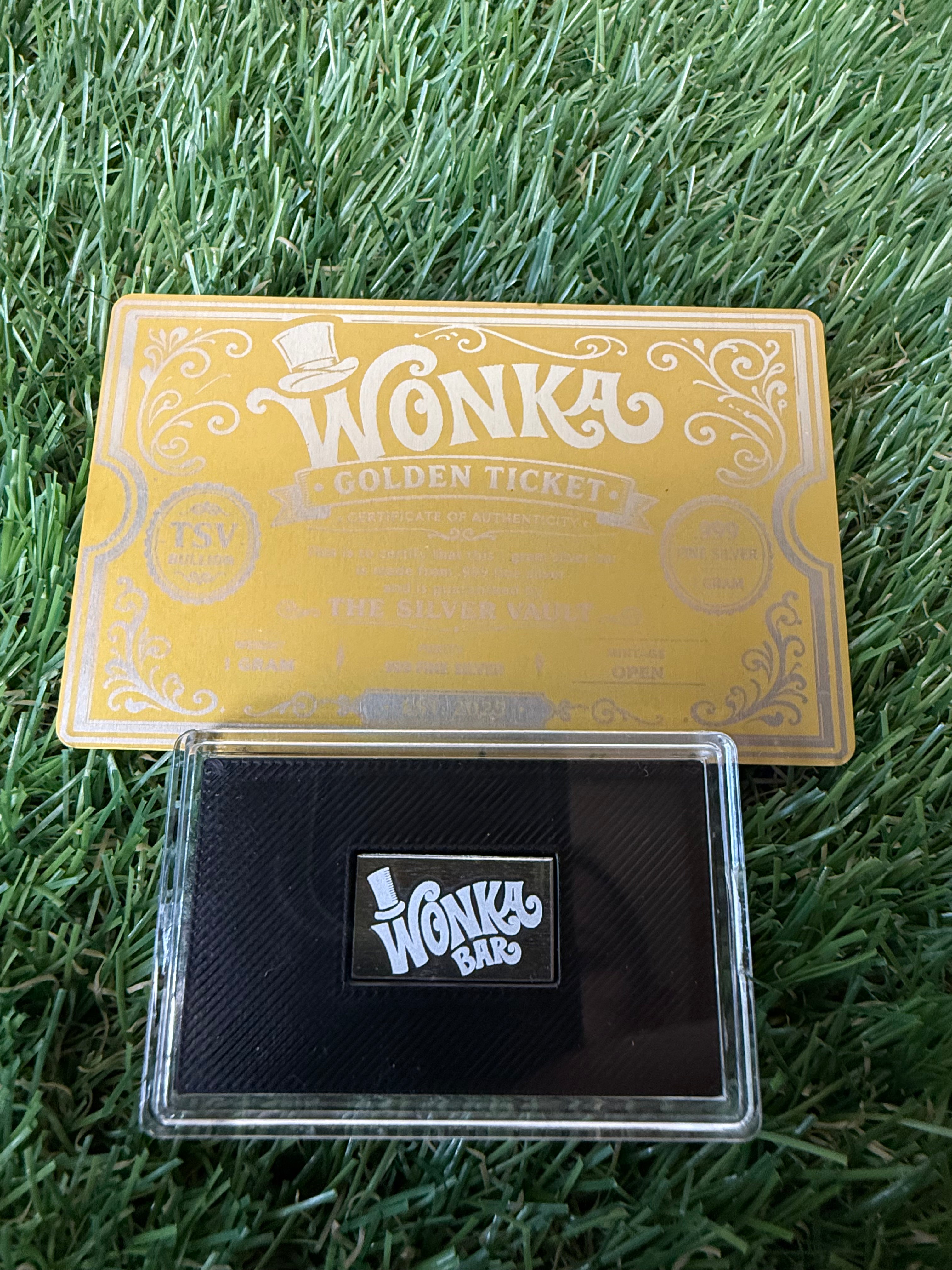 Wonka Bar 1 Gram 999 Fine Silver Bar in capsule with COA