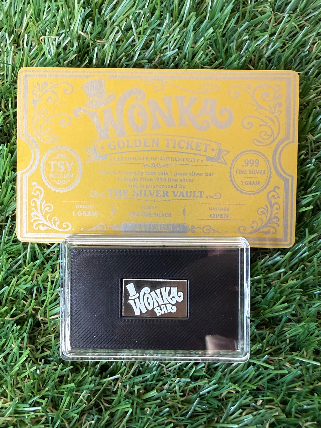Wonka Bar 1 Gram 999 Fine Silver Bar in capsule with COA