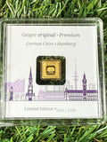 Geiger 0.5 gram Fine Gold Bar in Protective Case limited edition 501/2500