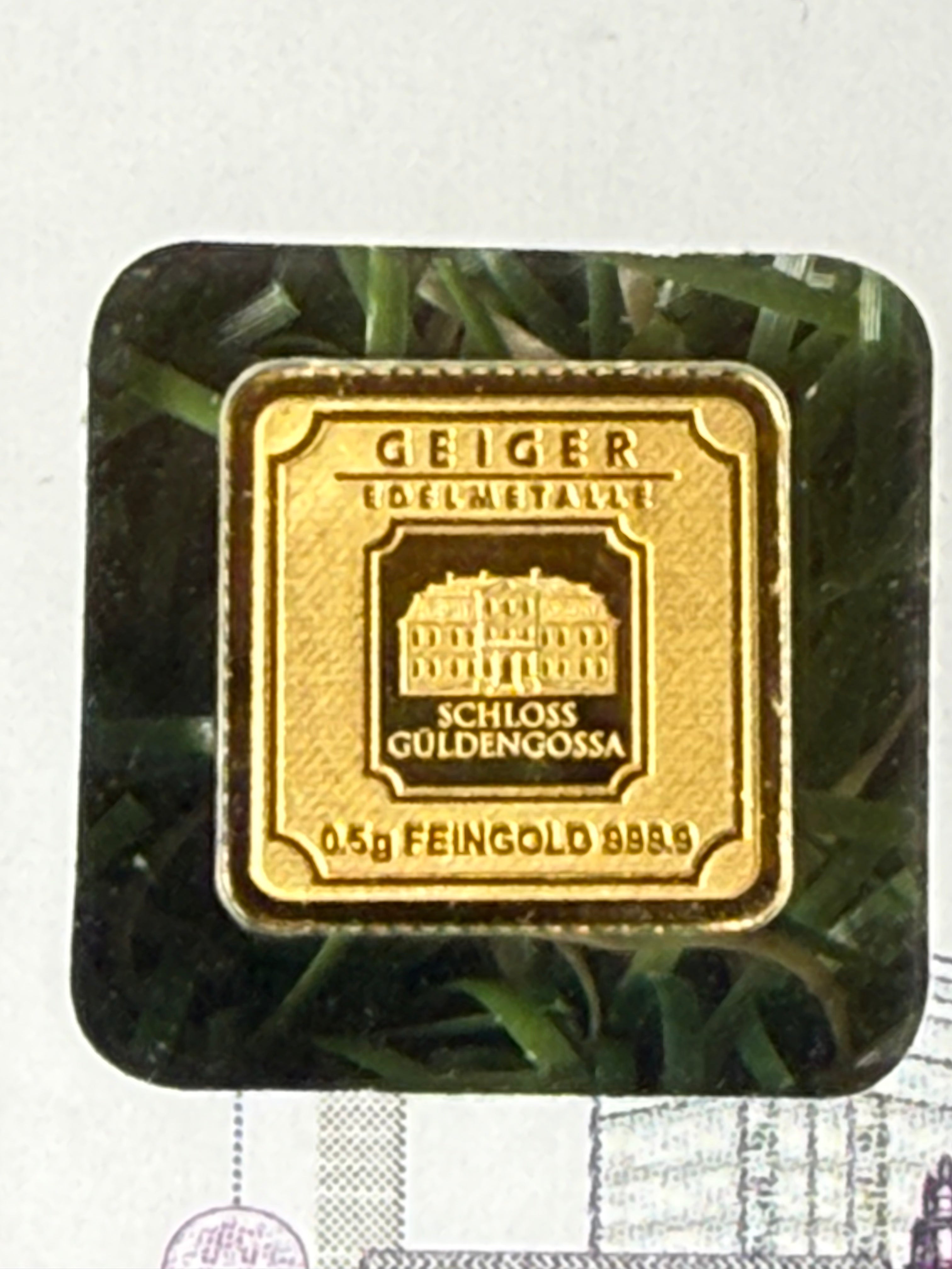 Geiger 0.5 gram Fine Gold Bar in Protective Case limited edition 501/2500