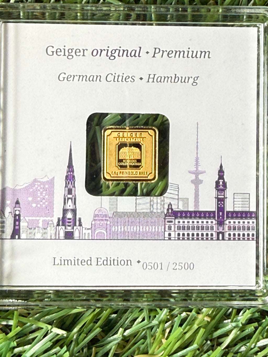 Geiger 0.5 gram Fine Gold Bar in Protective Case limited edition 501/2500