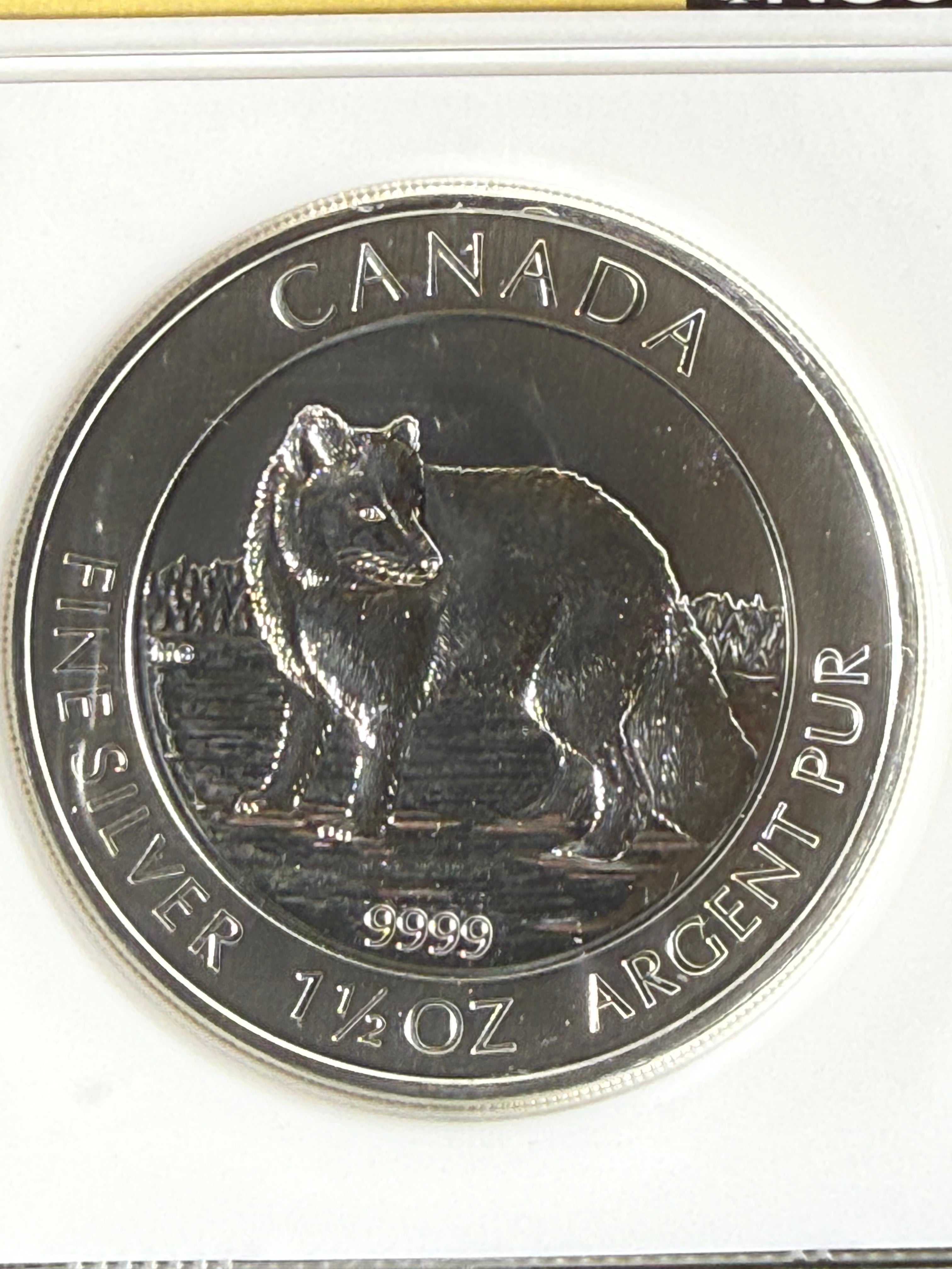 2014 Canada $8 Arctic Fox 1.5 oz Fine 999 Silver Coin NGC Graded MS69