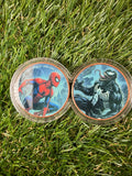 Dual Battle Sets Series  2 x 1 oz Spider Man vs Venom Copper Medals in infinity Capsule