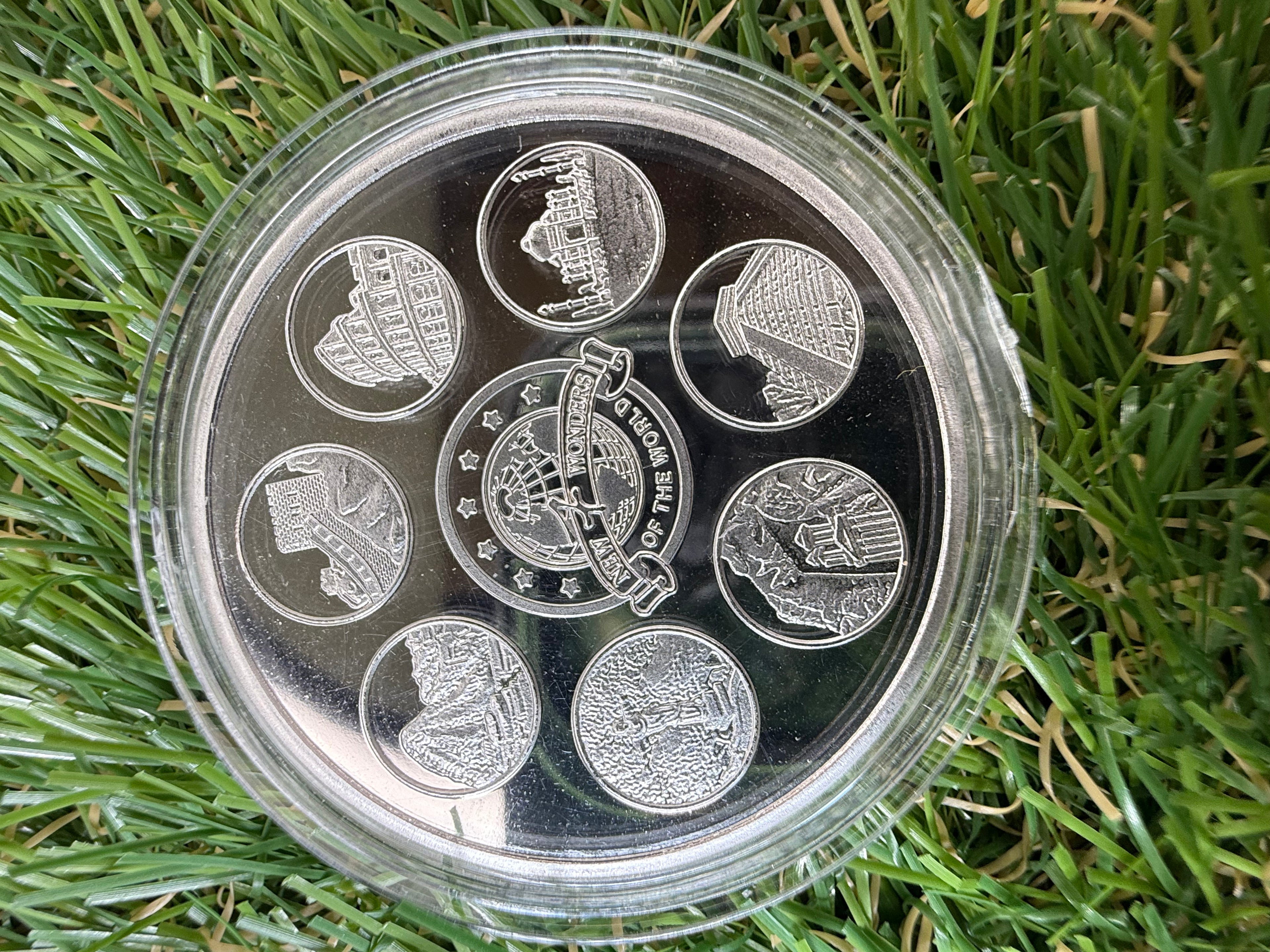 7 Wonders of the World Silver Plated Completer Coin