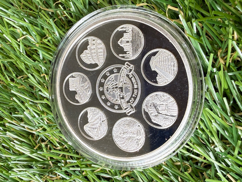 7 Wonders of the World Silver Plated Completer Coin