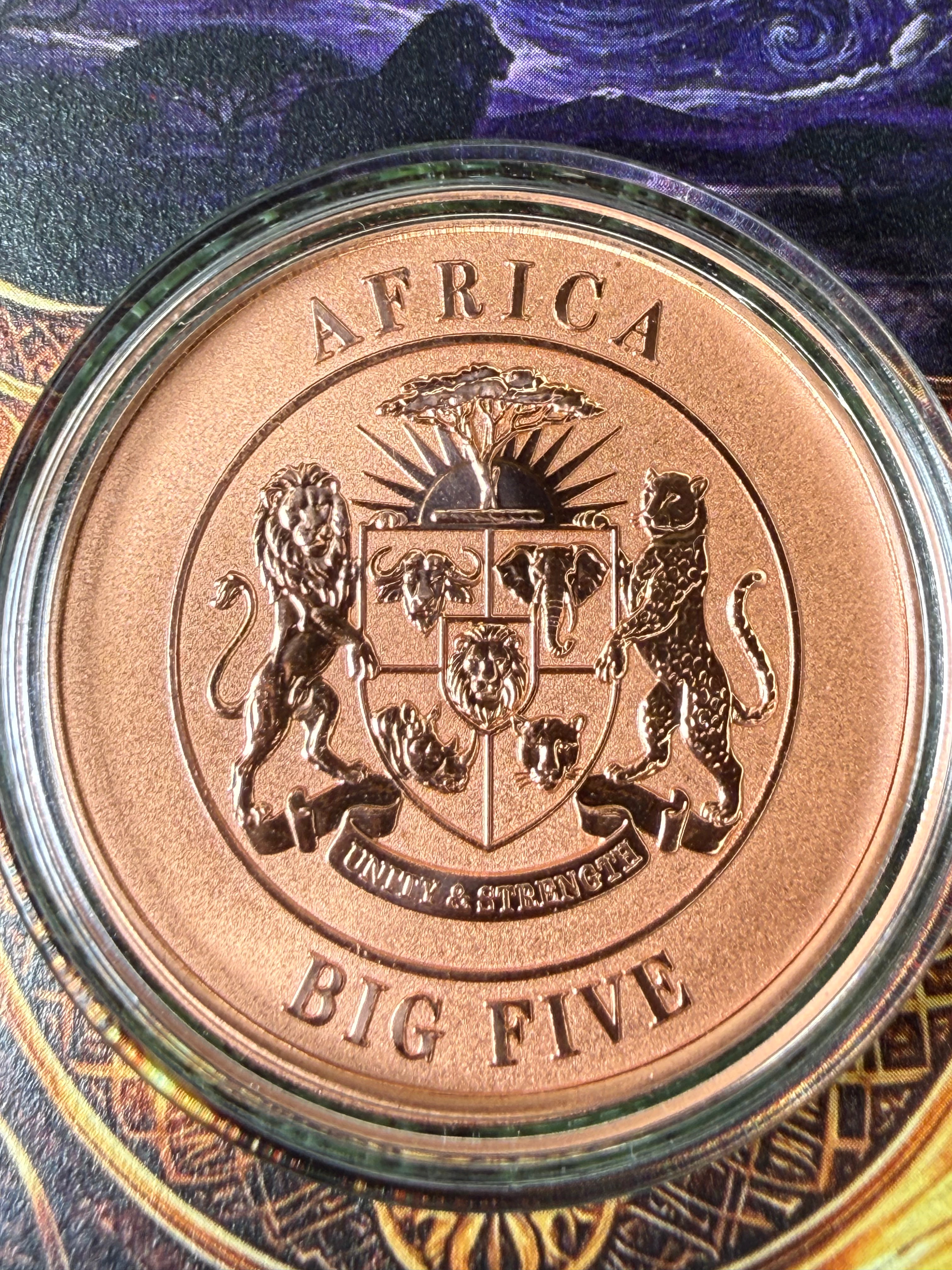 2026 African Big 5 Starry Night Fusion 1 oz LION .999 Copper in Blister