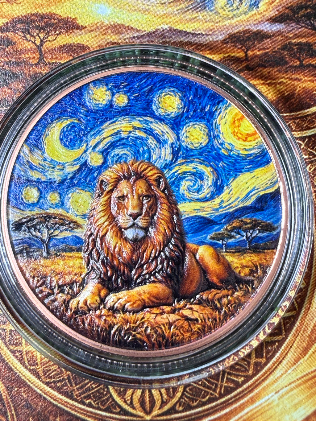 2026 African Big 5 Starry Night Fusion 1 oz LION .999 Copper in Blister