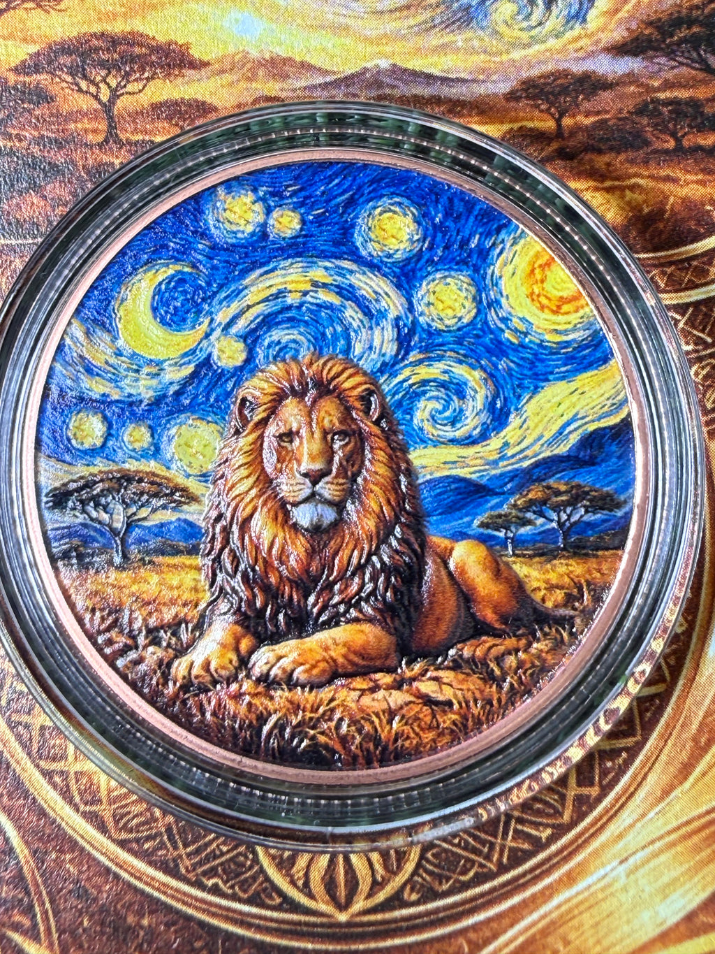 2026 African Big 5 Starry Night Fusion 1 oz LION .999 Copper in Blister