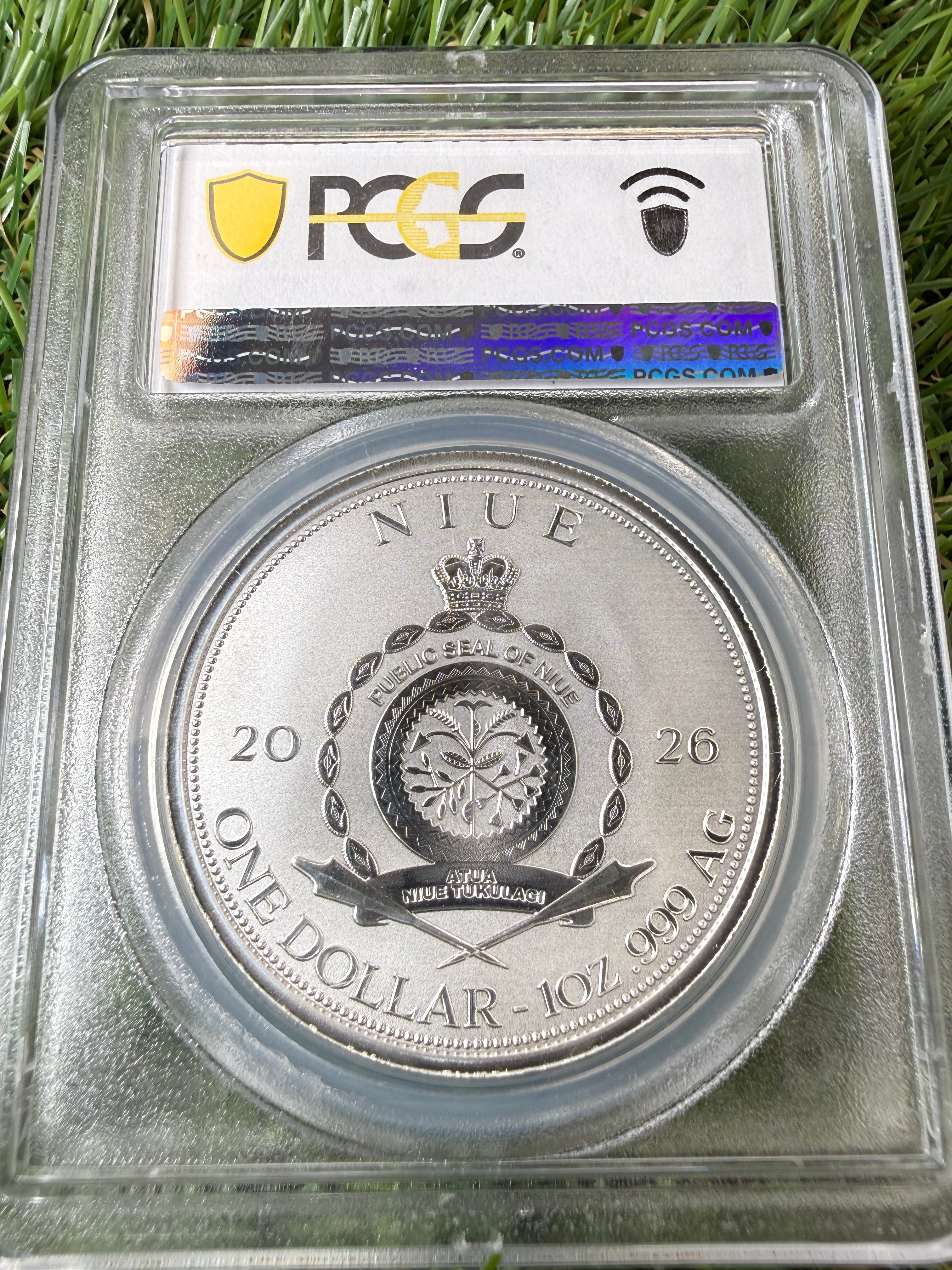 Niue Mermaid 2026 Teal Hair Colorised 1 OZ .999 Fine Silver PCGS PR70