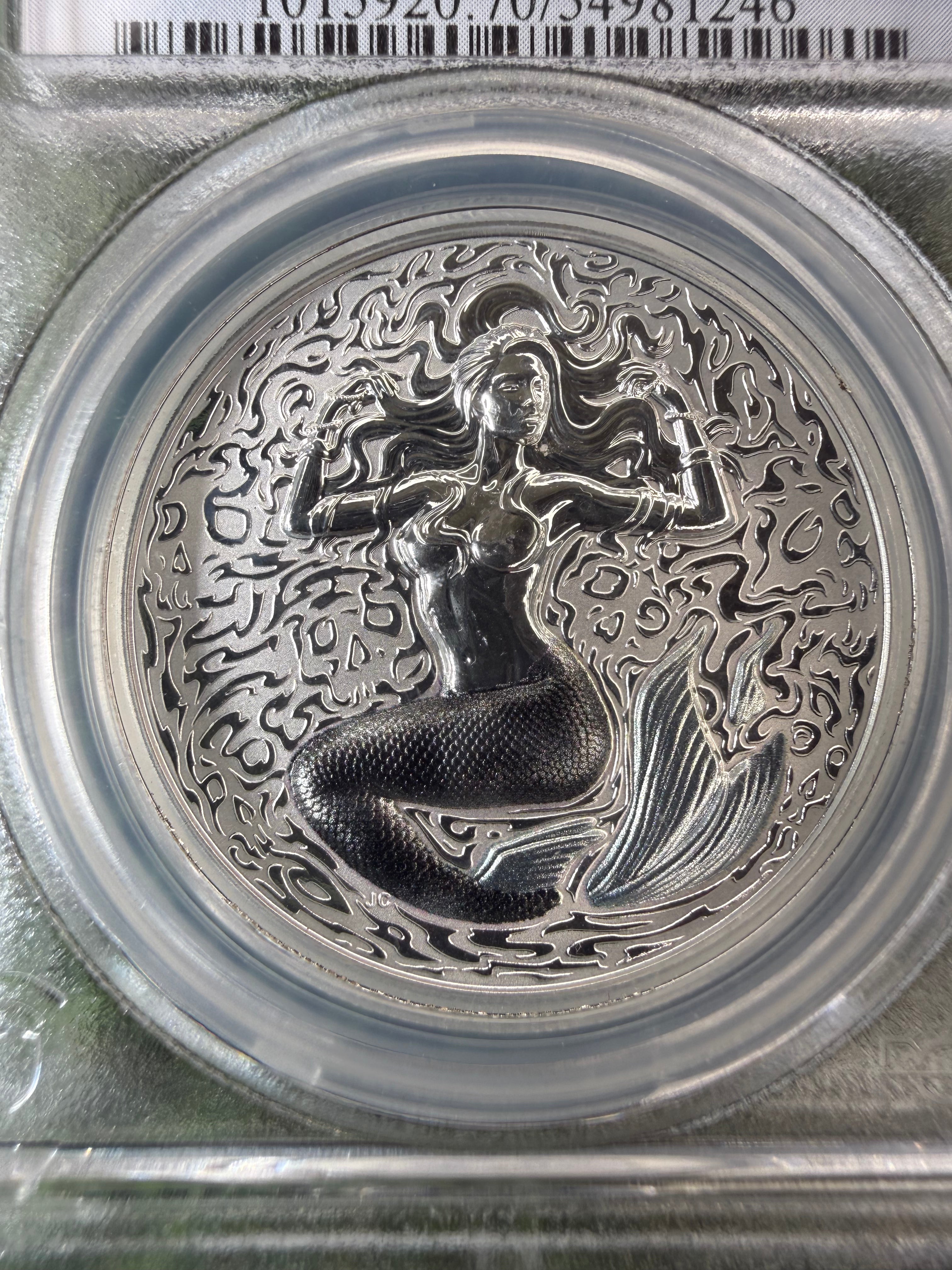 Niue Mermaid 2026 Grey/Black Tail Colourised 1 OZ .999 Fine Silver PCGS PR70