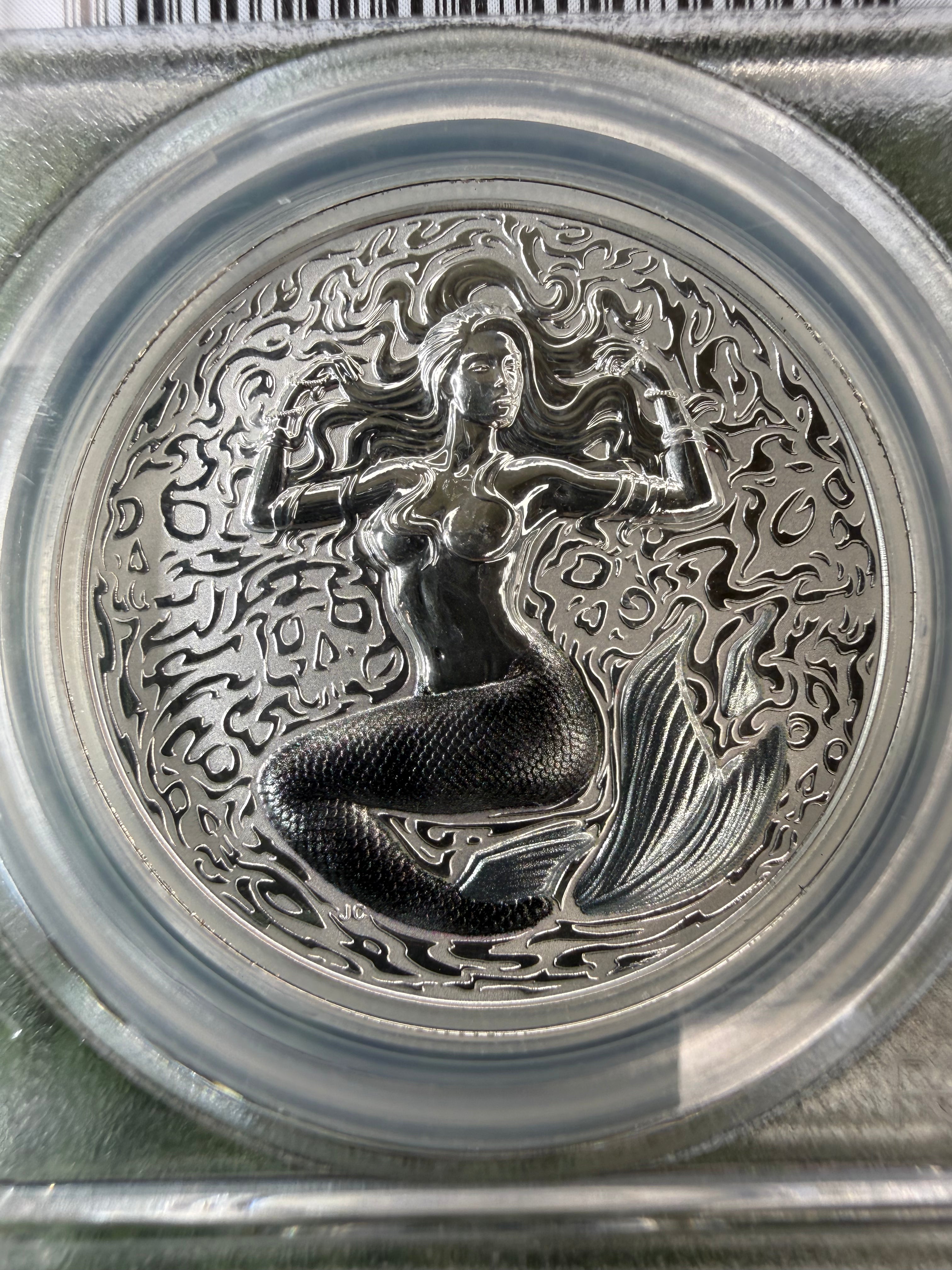 Niue Mermaid 2026 Grey/Black Tail Colourised 1 OZ .999 Fine Silver PCGS PR70