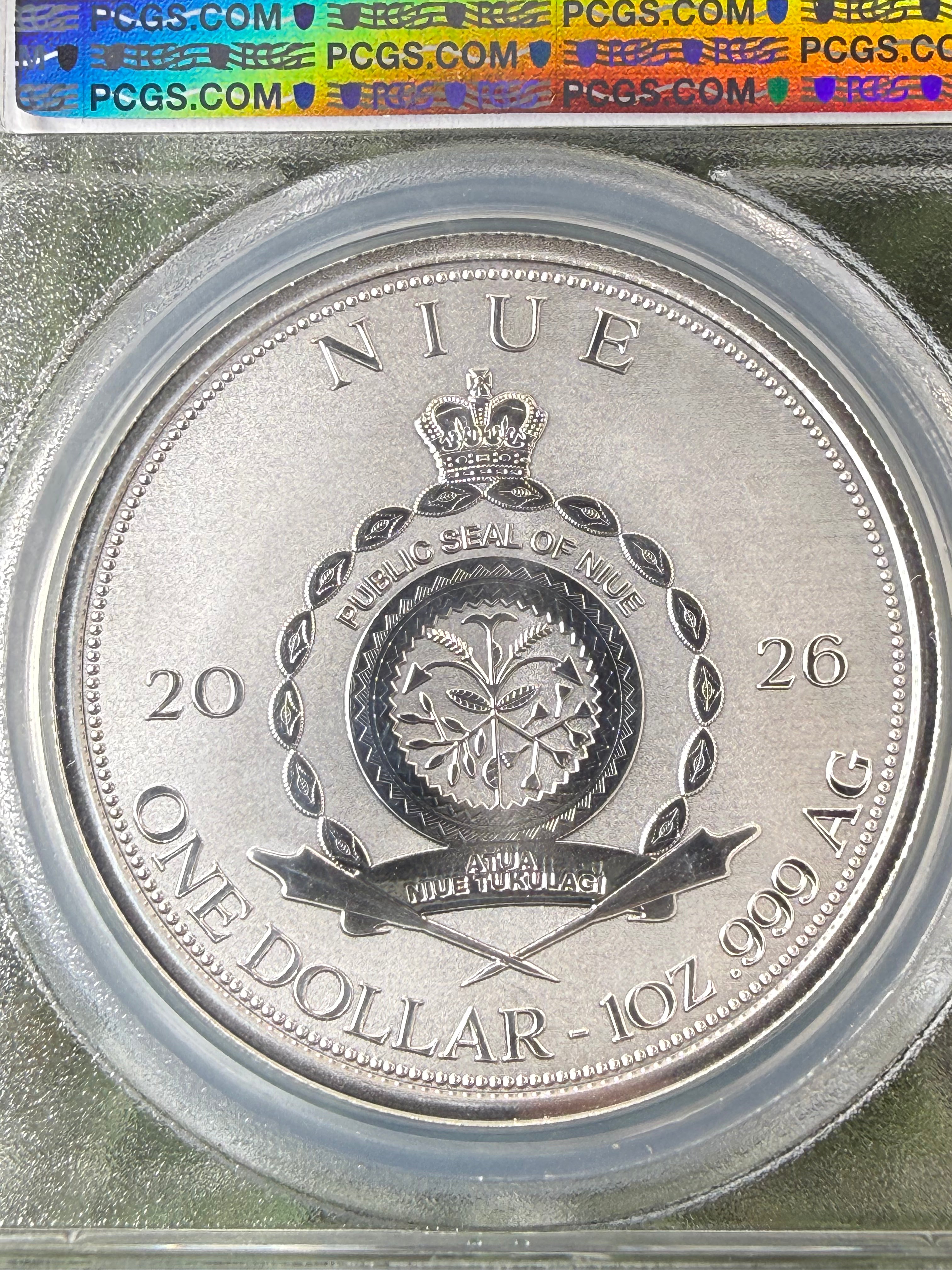 Niue Mermaid 2026 Earth Reflection 1 OZ .999 Fine Silver PCGS PR70