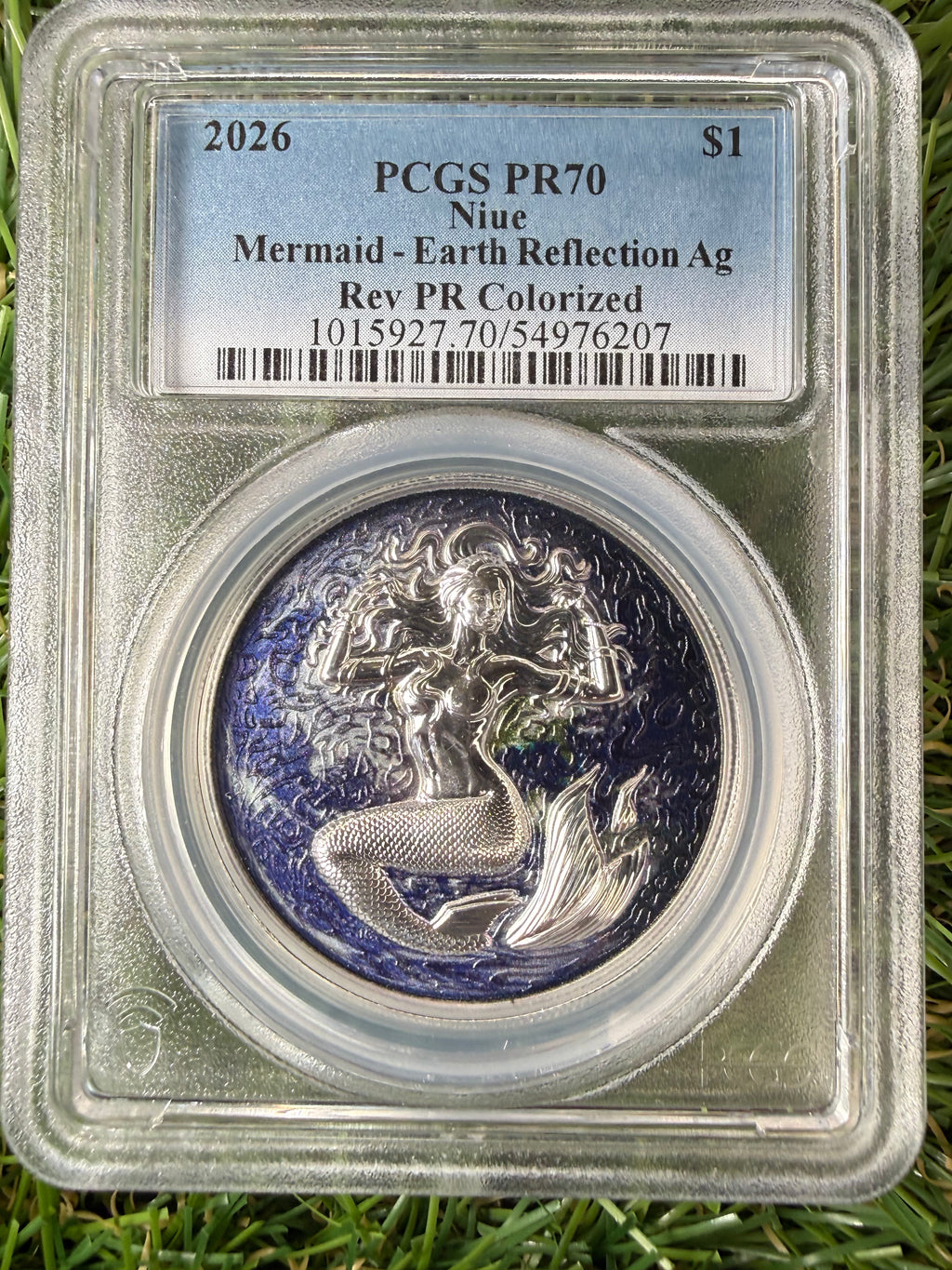 Niue Mermaid 2026 Earth Reflection 1 OZ .999 Fine Silver PCGS PR70