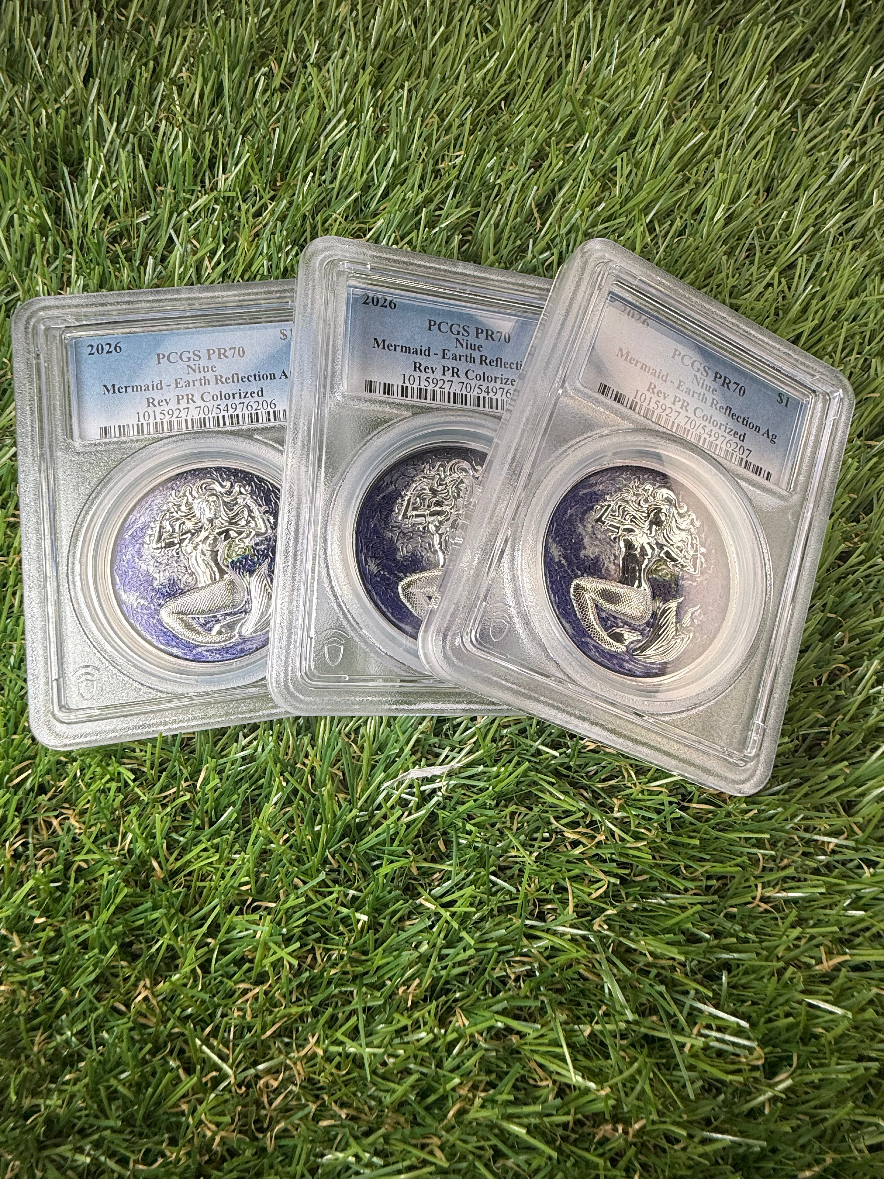 Niue Mermaid 2026 Earth Reflection 1 OZ .999 Fine Silver PCGS PR70