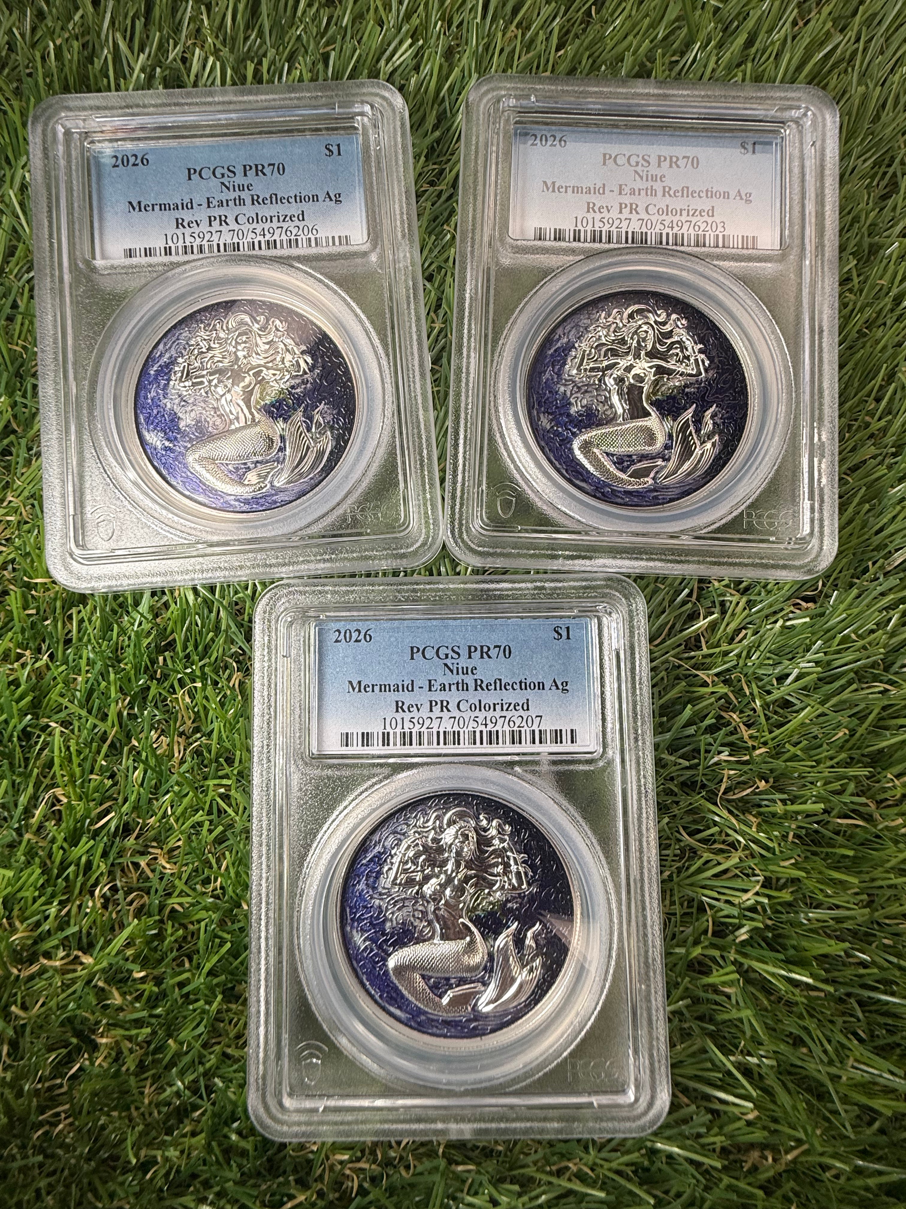Niue Mermaid 2026 Earth Reflection 1 OZ .999 Fine Silver PCGS PR70
