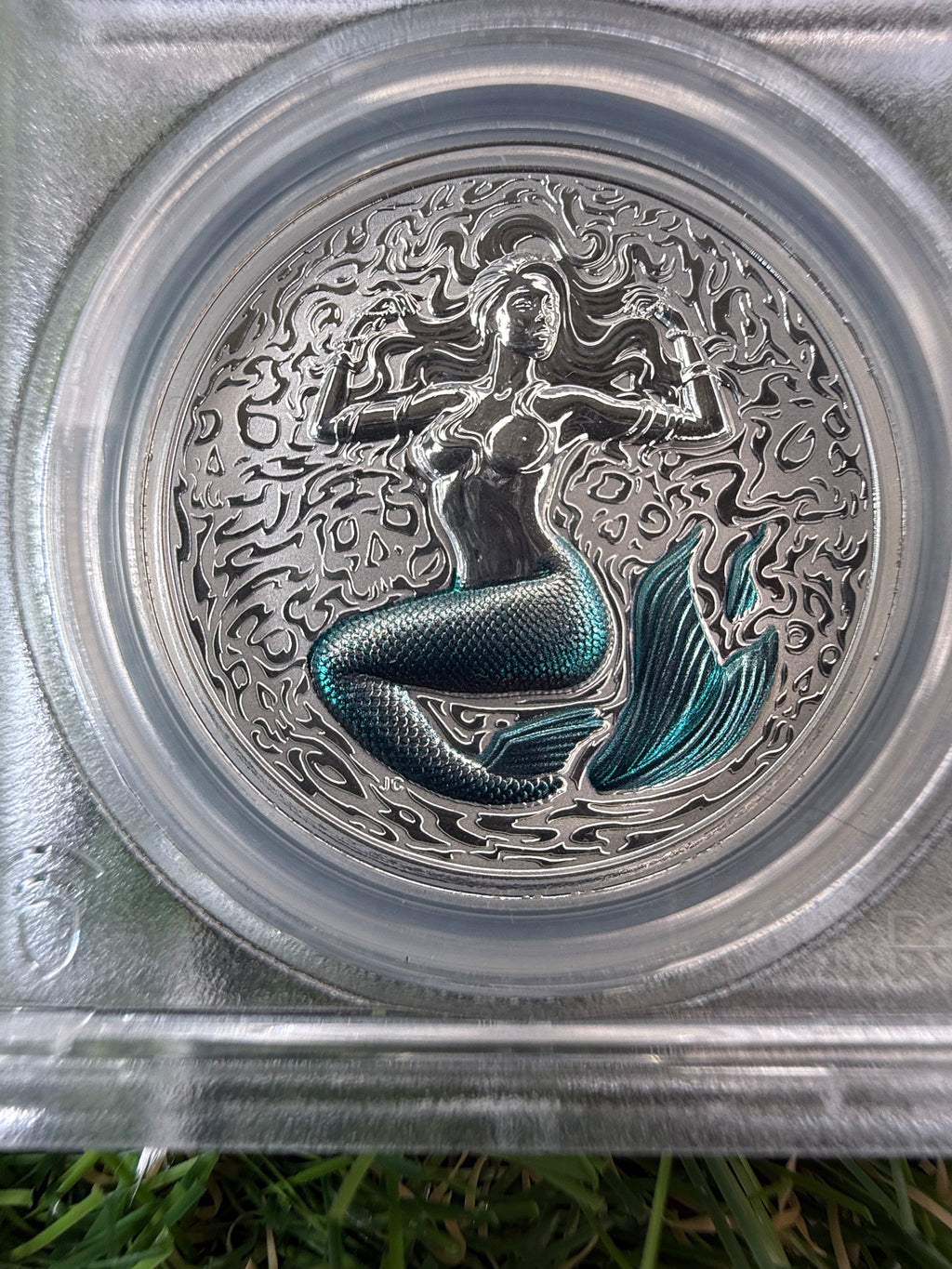 Niue Mermaid 2026 Teal Tail Colorised 1 OZ .999 Fine Silver PCGS PR70
