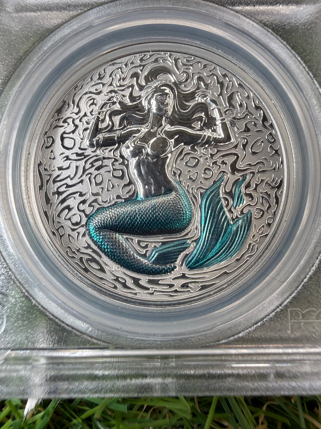 Niue Mermaid 2026 Teal Tail Colorised 1 OZ .999 Fine Silver PCGS PR70