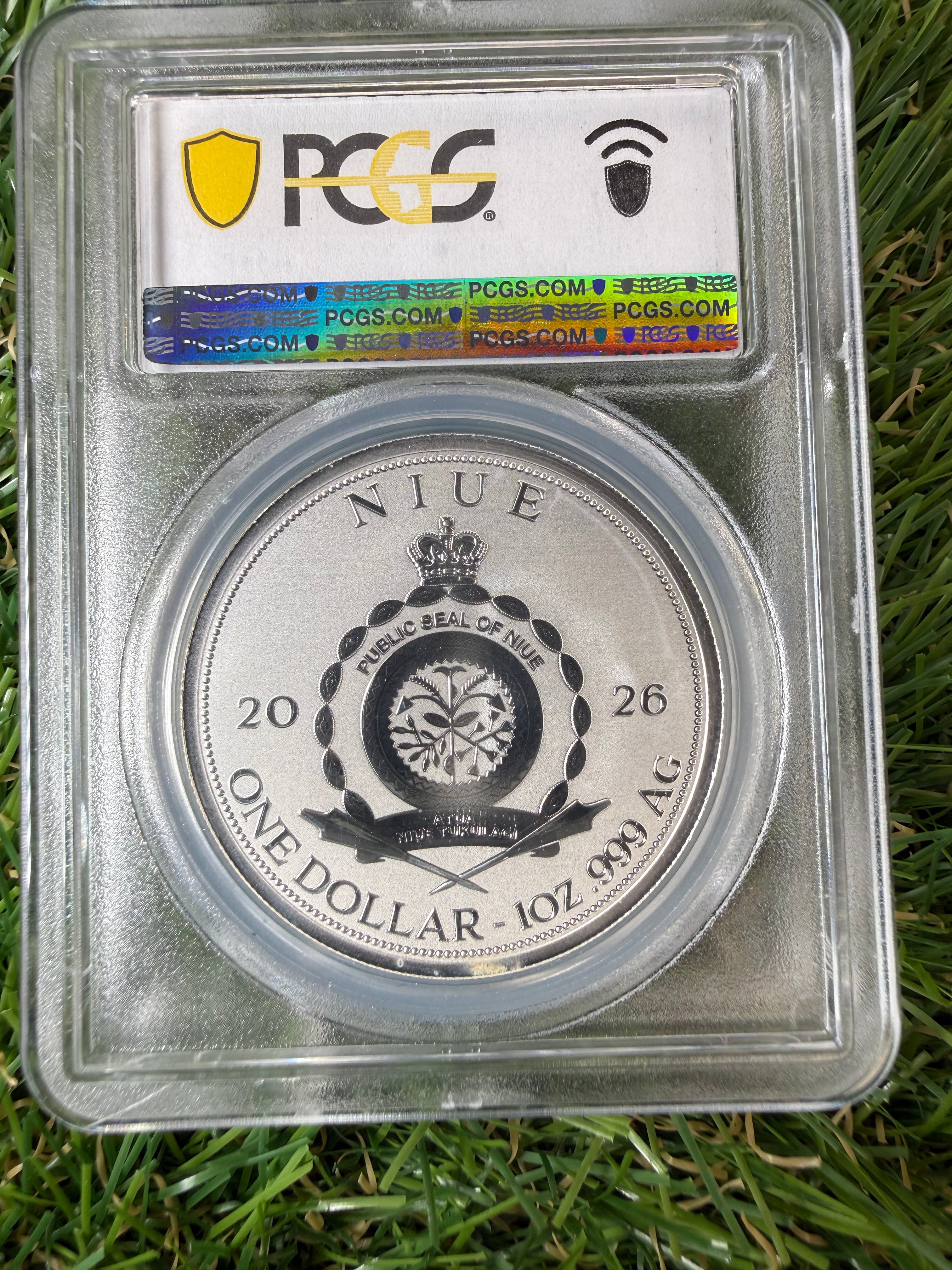 Niue Mermaid 2026 Teal Tail Colorised 1 OZ .999 Fine Silver PCGS PR70