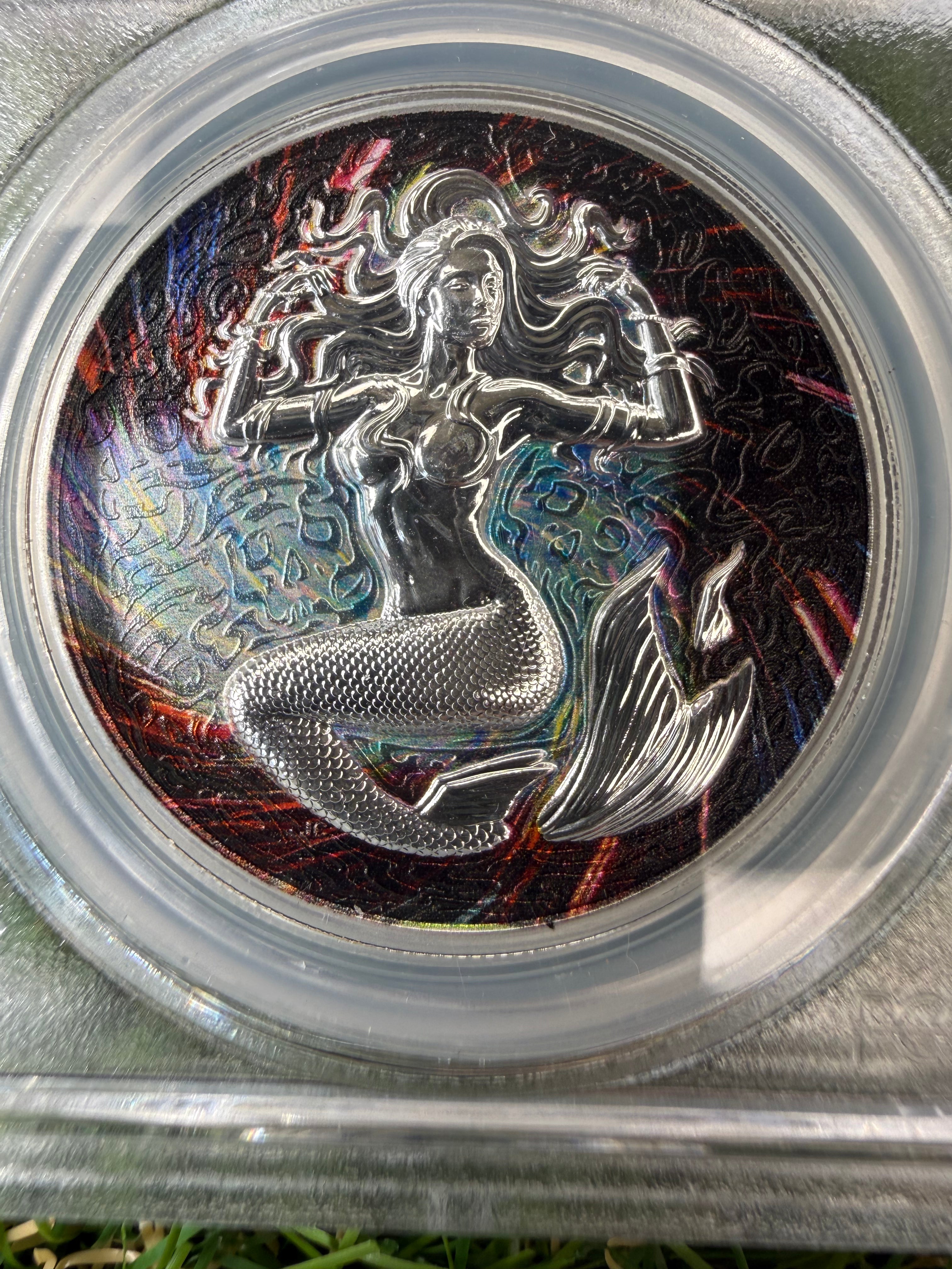 Niue Mermaid 2026 Galaxy Swirl 1 OZ .999 Fine Silver PCGS PR69