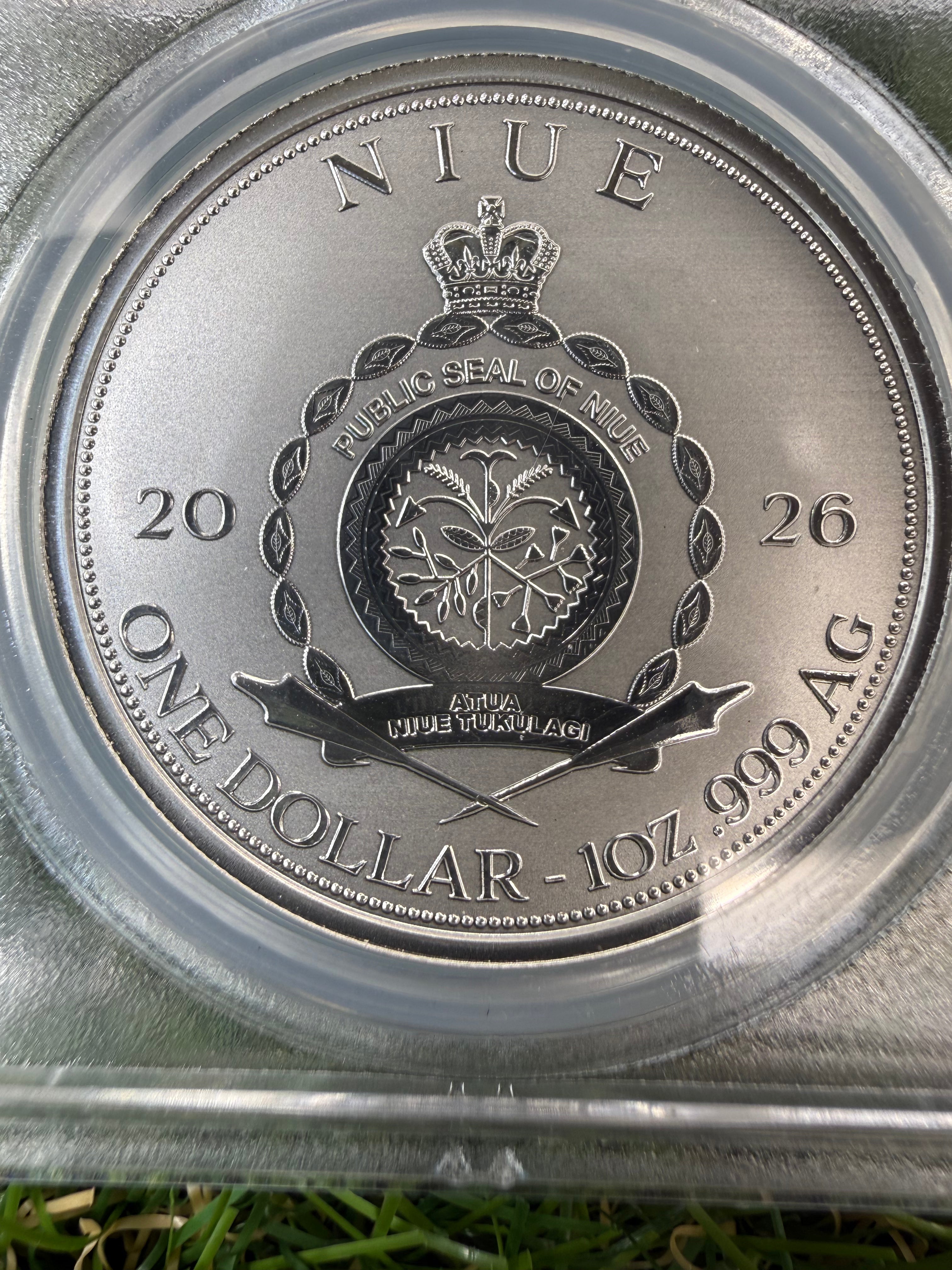 Niue Mermaid 2026 Galaxy Swirl 1 OZ .999 Fine Silver PCGS PR69