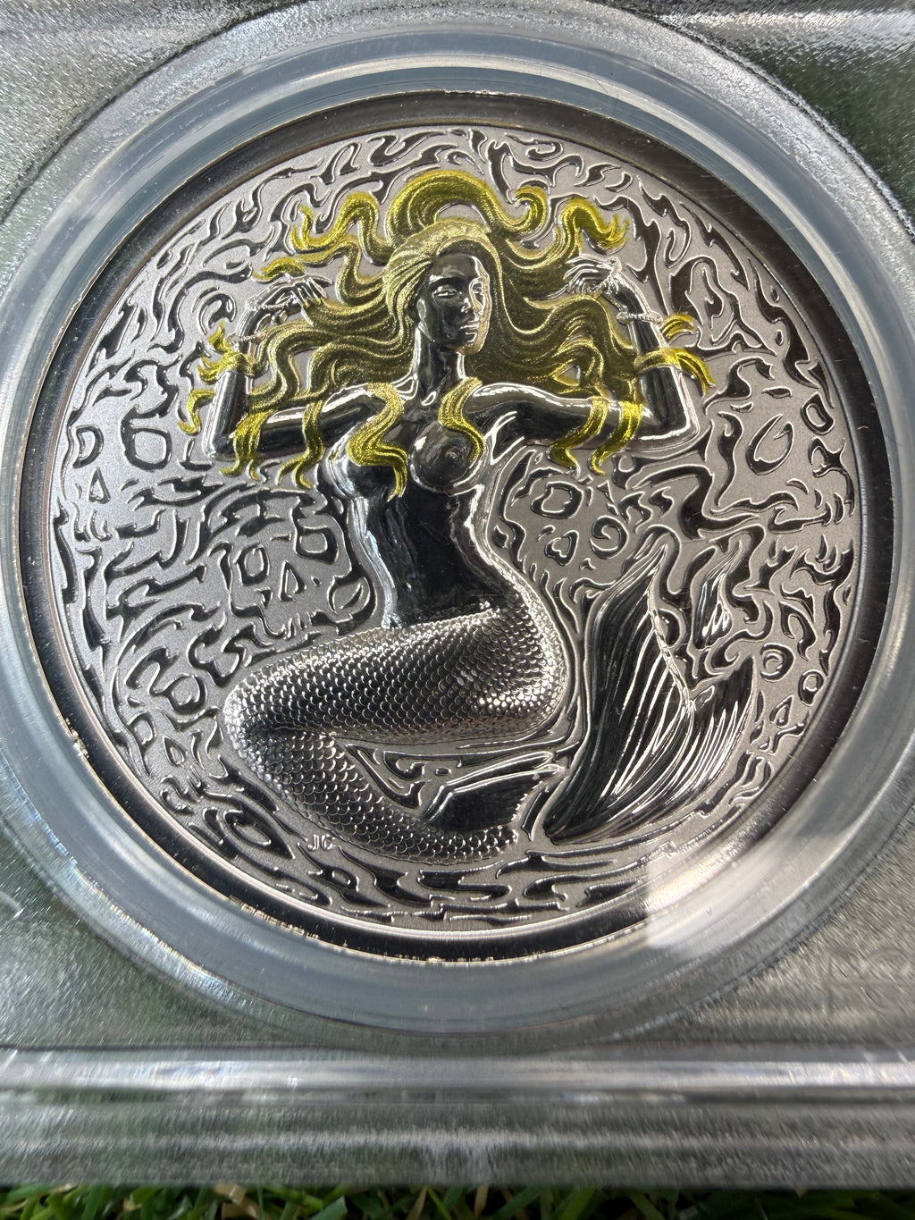 Niue Mermaid 2026 Yellow Hair Colourised 1 OZ .999 Fine Silver PCGS PR69
