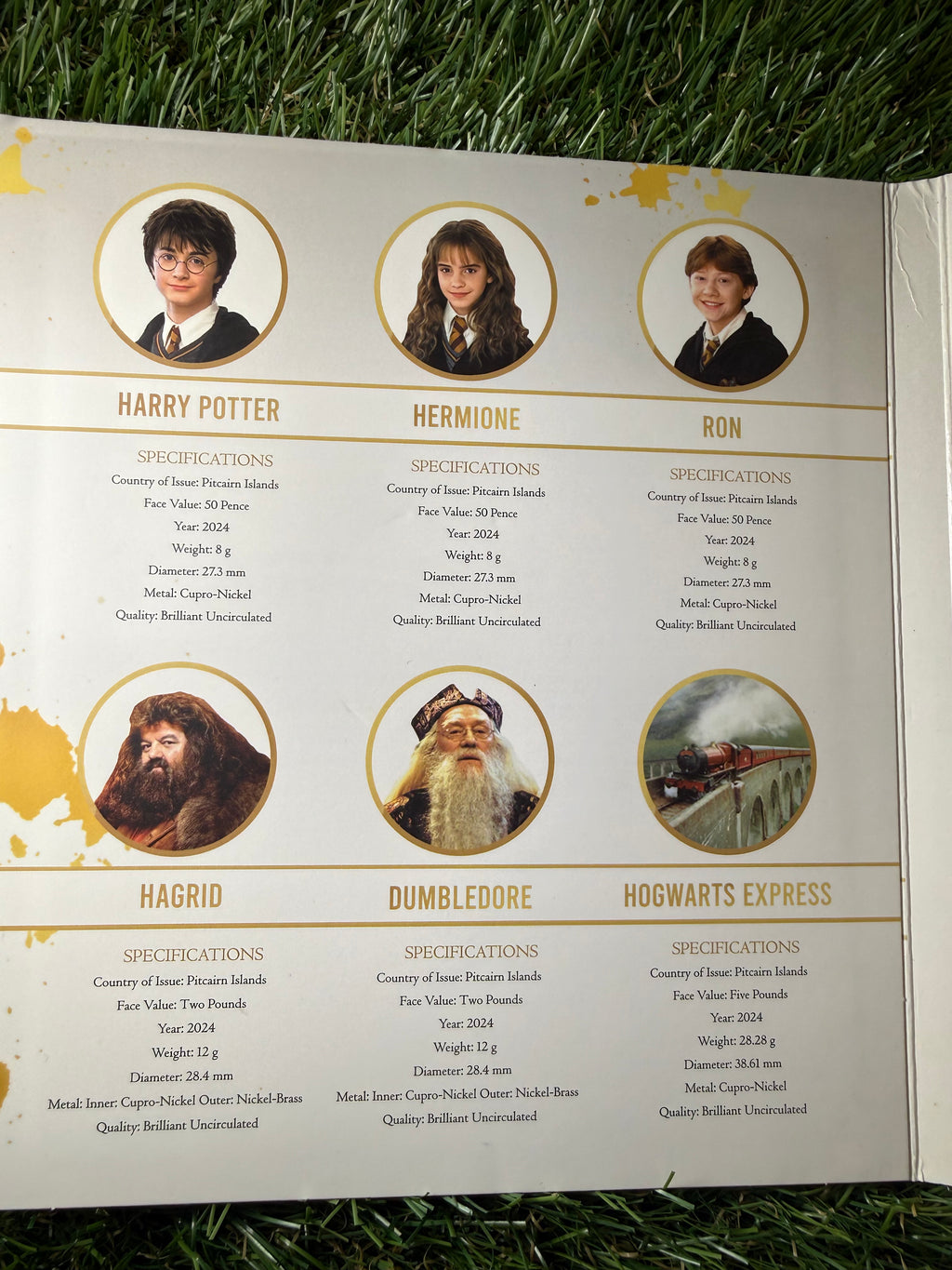 Harry Potter Complete Commemorative BU Coin Collection 2024 in Carded Display Case