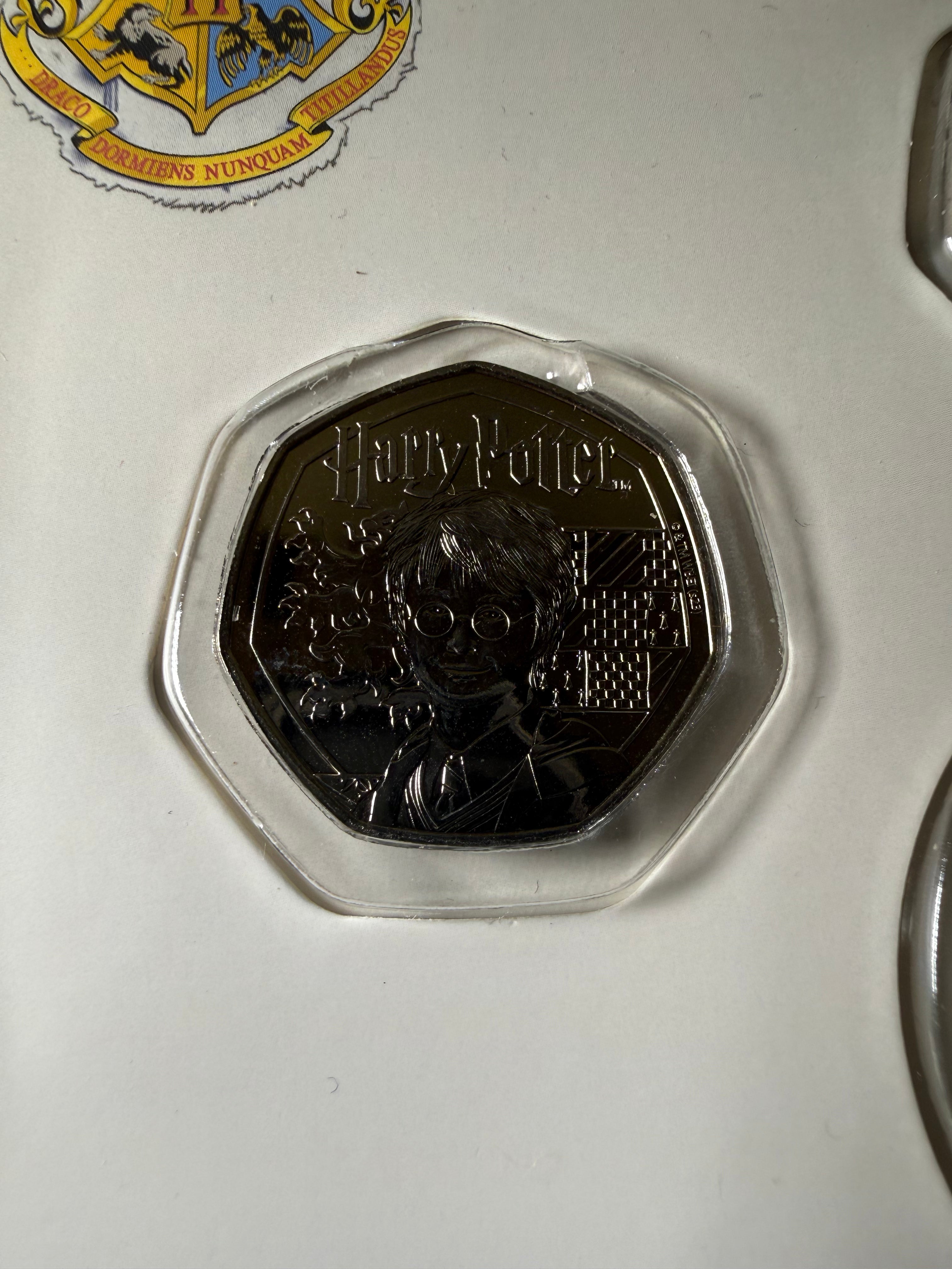 Harry Potter Complete Commemorative BU Coin Collection 2024 in Carded Display Case