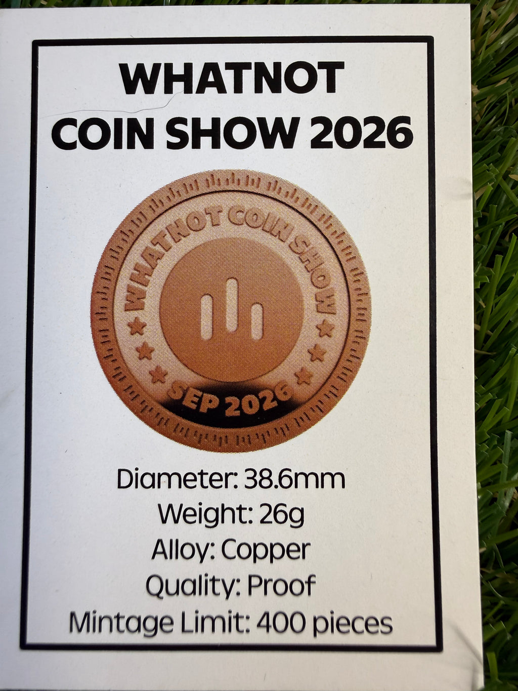 Whatnot Coin Show 1oz Copper Coin limited to 400