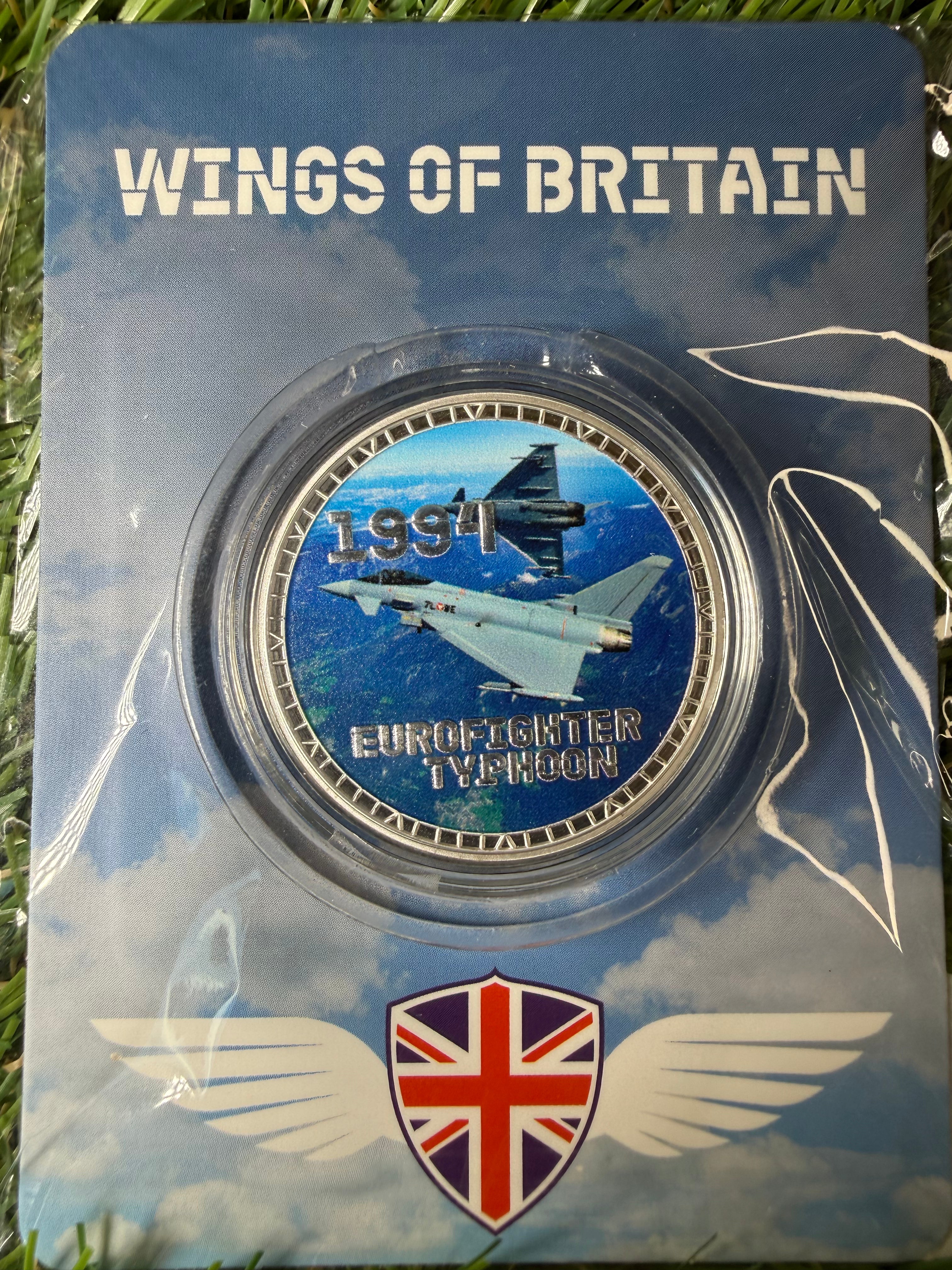 Wings of Britain - Silver Plated Collector Tokens with Colourised Picture