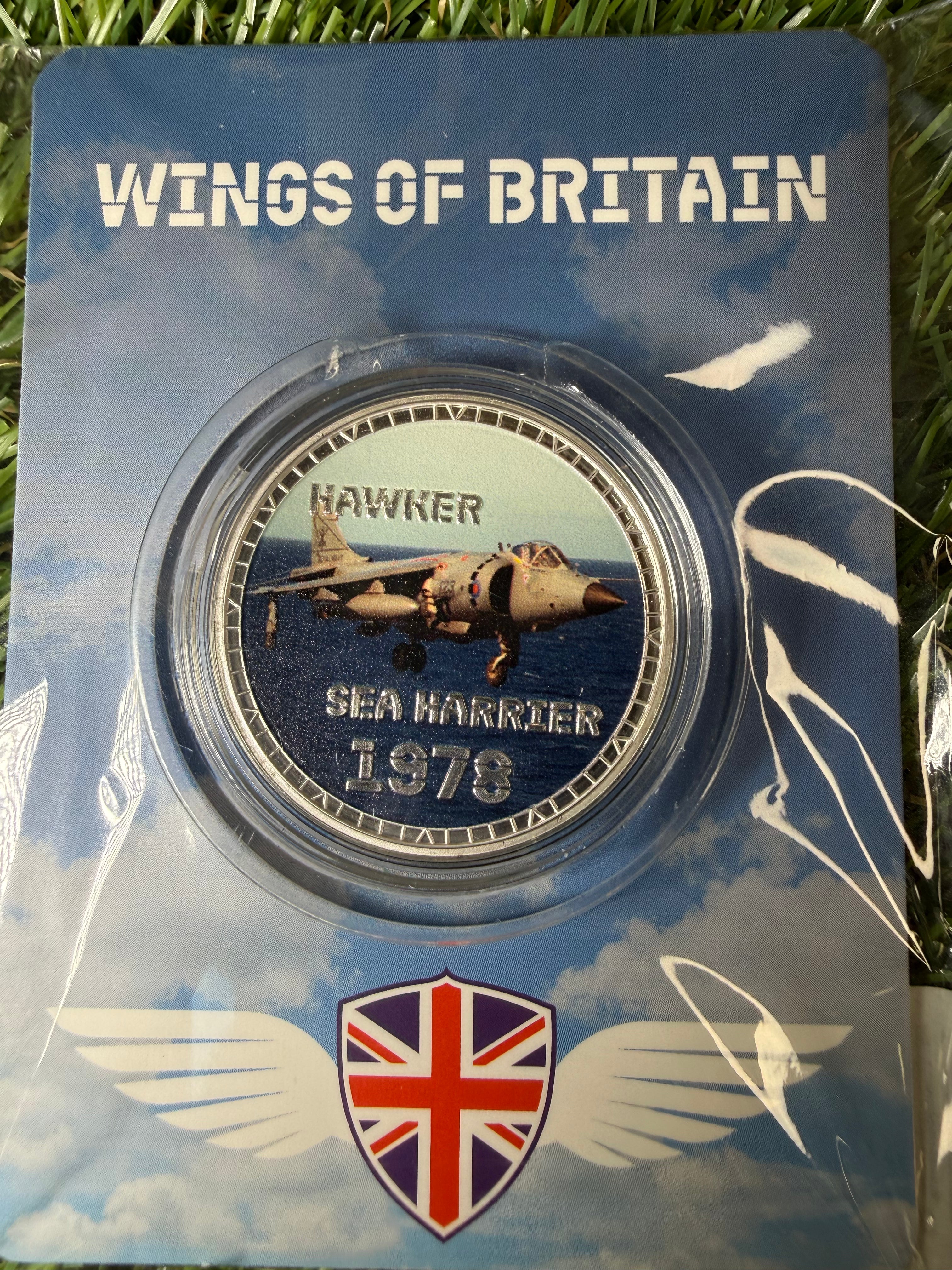 Wings of Britain - Silver Plated Collector Tokens with Colourised Picture