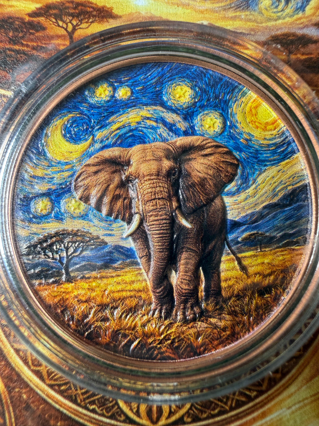 2026 African Big 5 Starry Night Fusion 1 oz Elephant .999 Copper in Blister