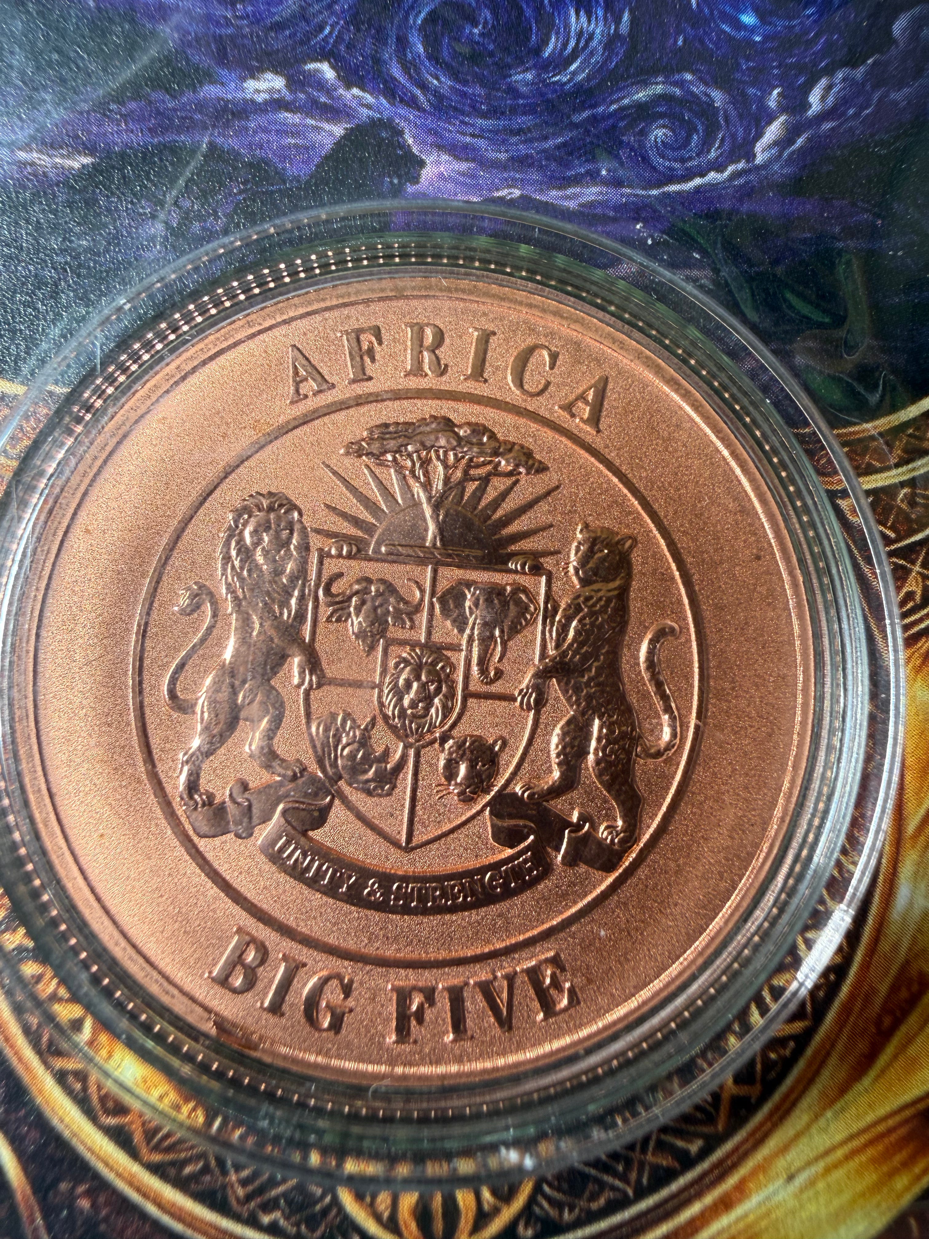 2026 African Big 5 Starry Night Fusion 1 oz Elephant .999 Copper in Blister