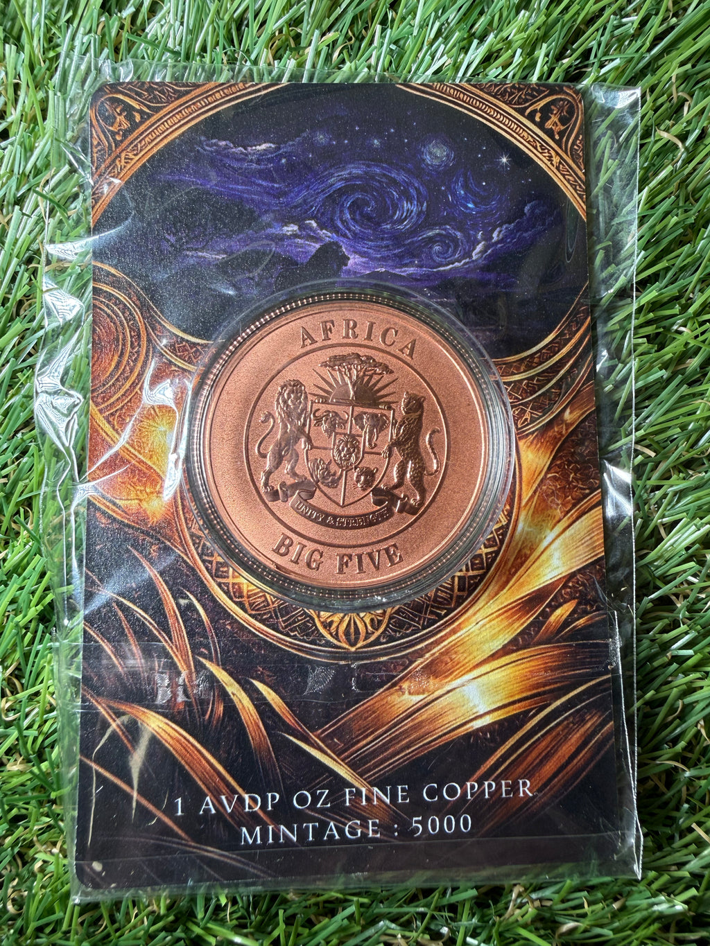 2026 African Big 5 Starry Night Fusion 1 oz Elephant .999 Copper in Blister