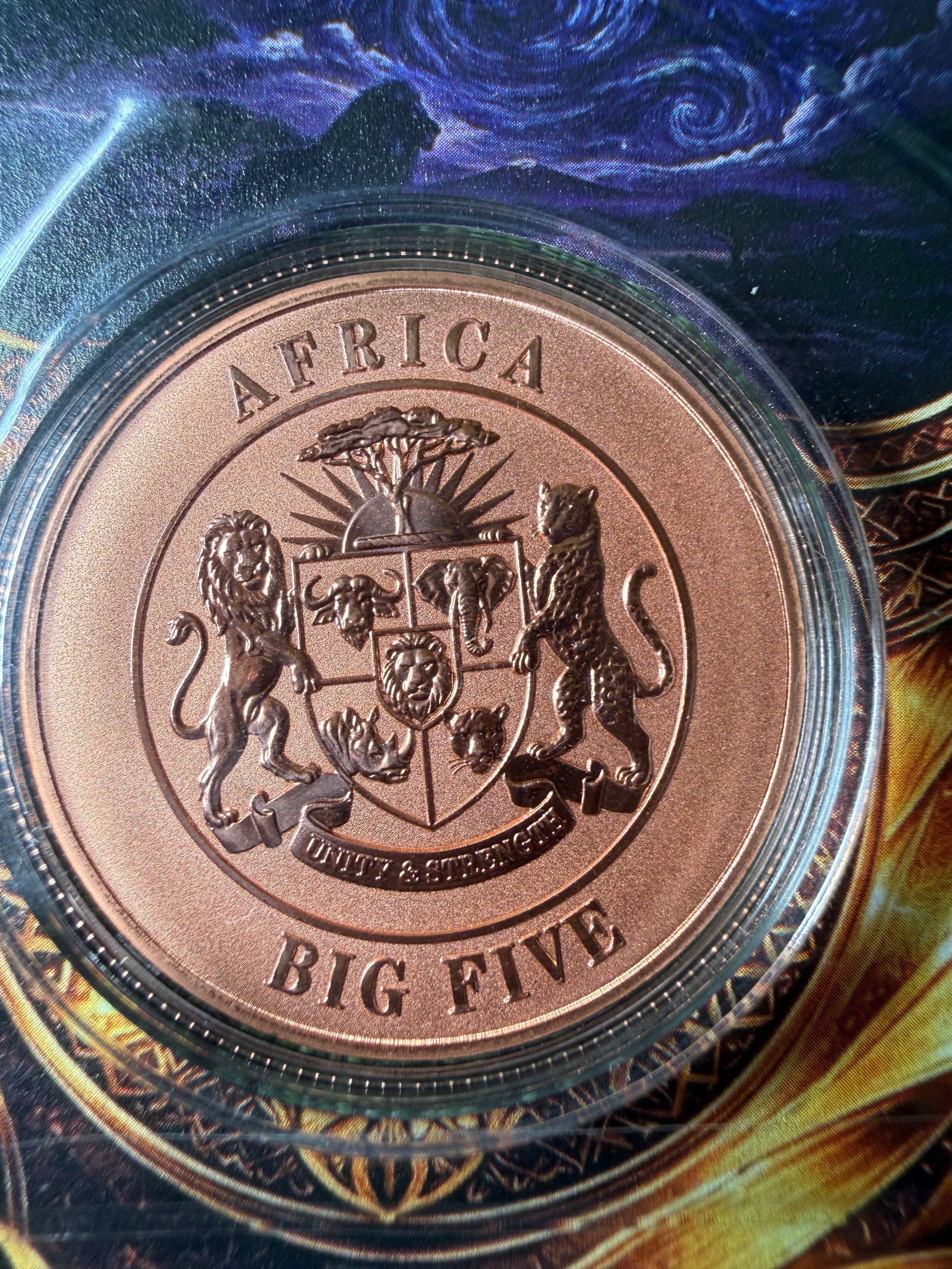 2026 African Big 5 Starry Night Fusion 1 oz Rhinoceros .999 Copper in Blister